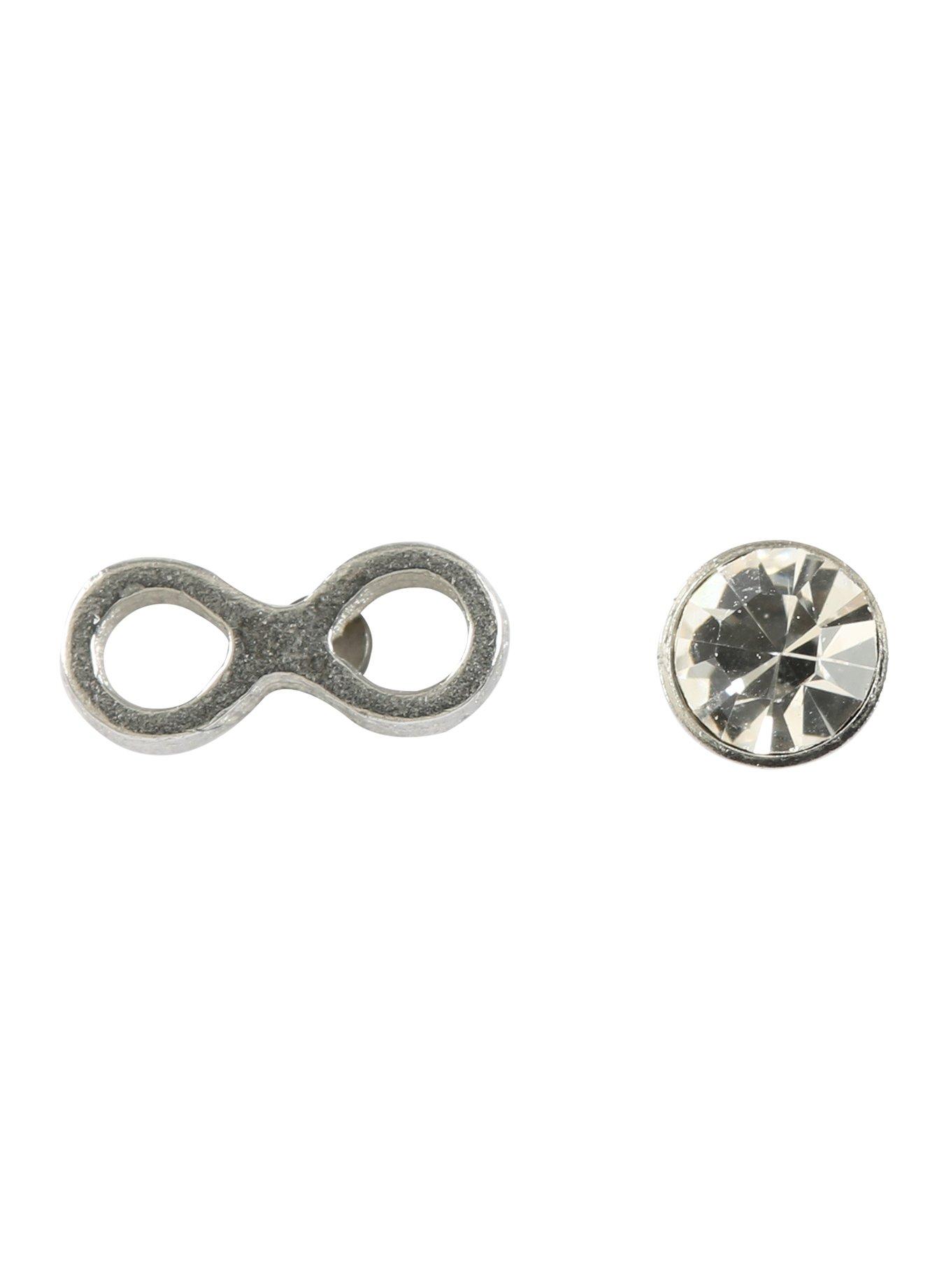 Steel Clear CZ & Infinity Symbol Dermal Top 2 Pack, , hi-res