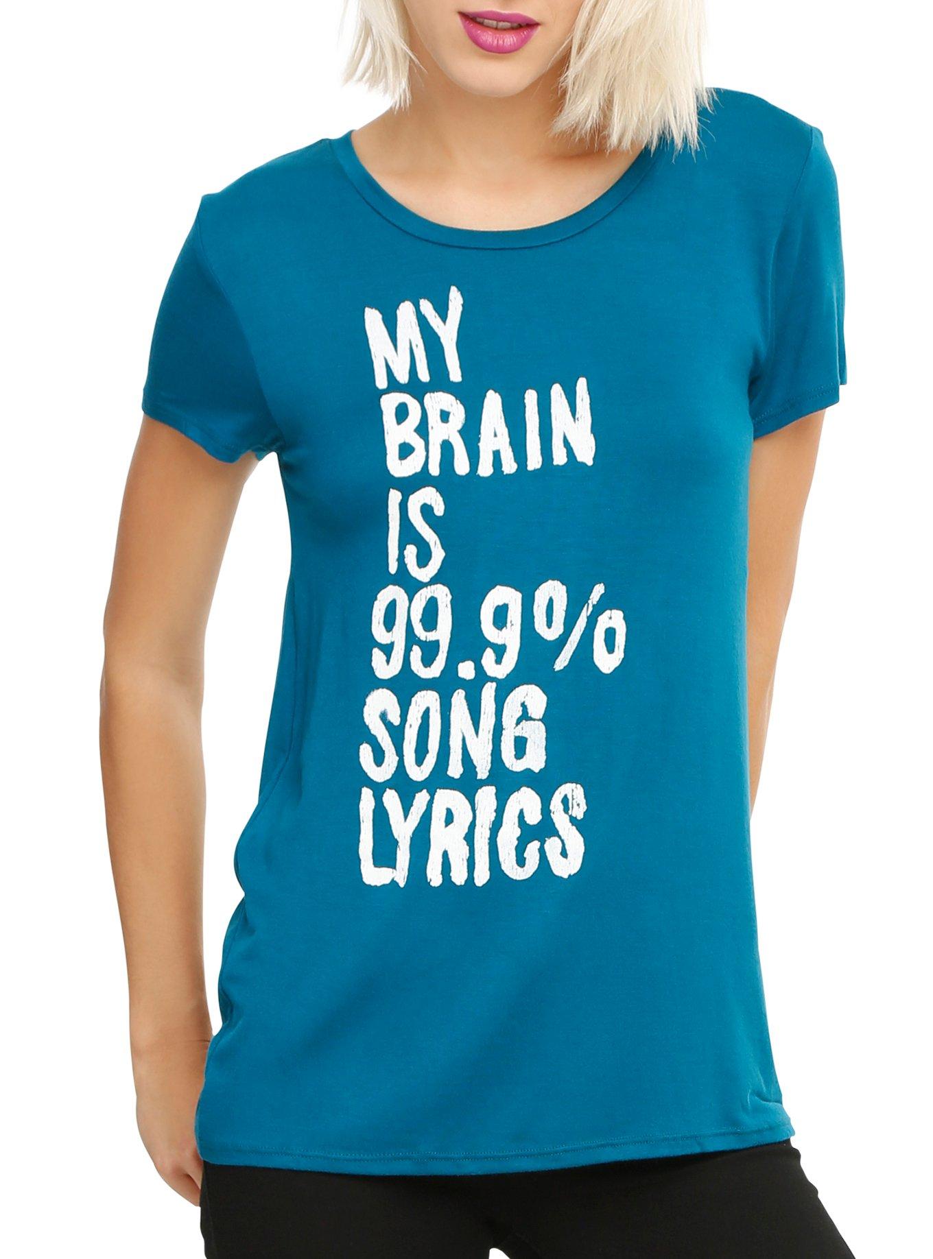 Brain Is Song Lyrics Girls T-Shirt, BLACK, hi-res