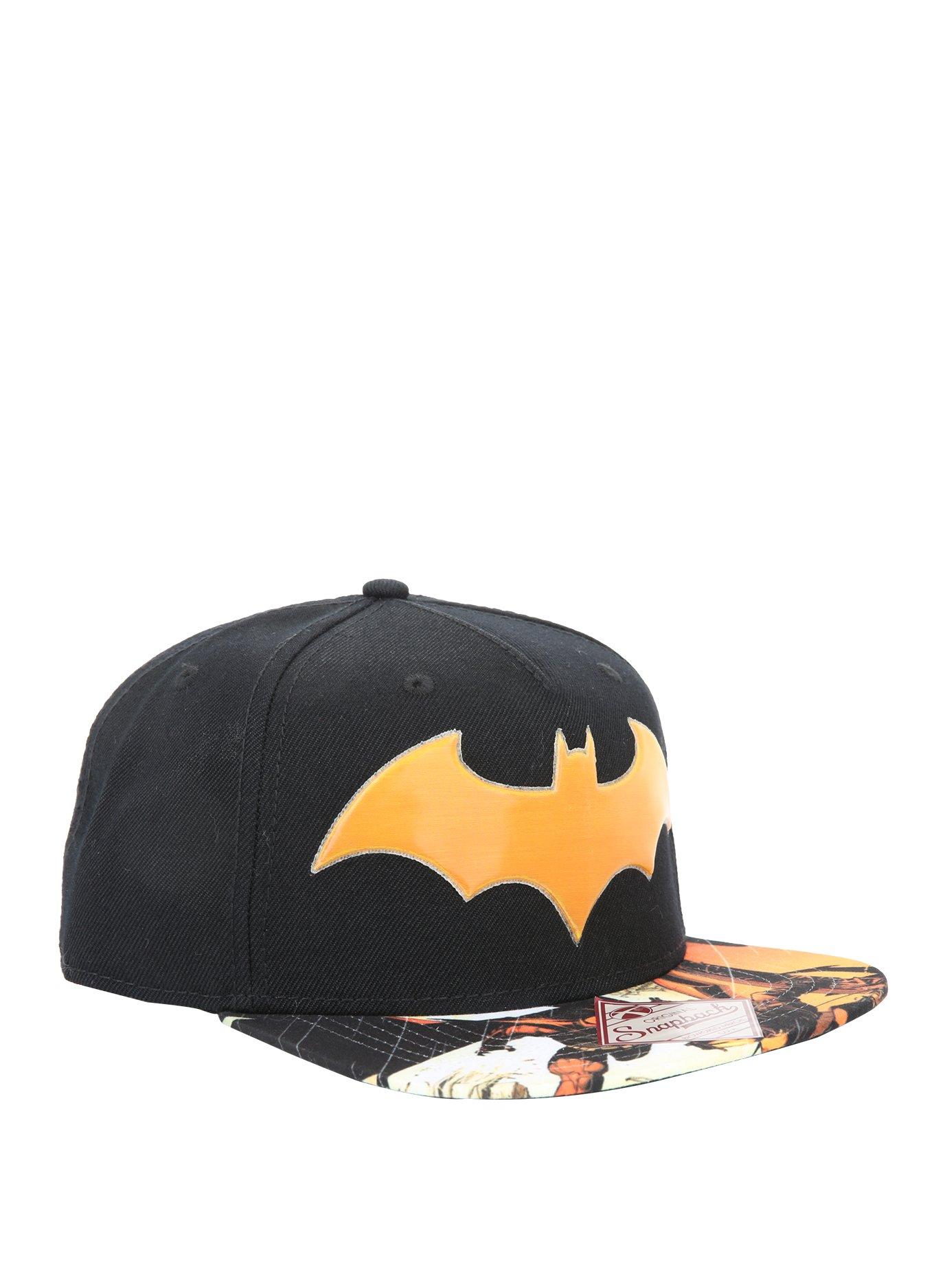 DC Comics Batman Orange Reflective Logo Snapback Hat, , hi-res