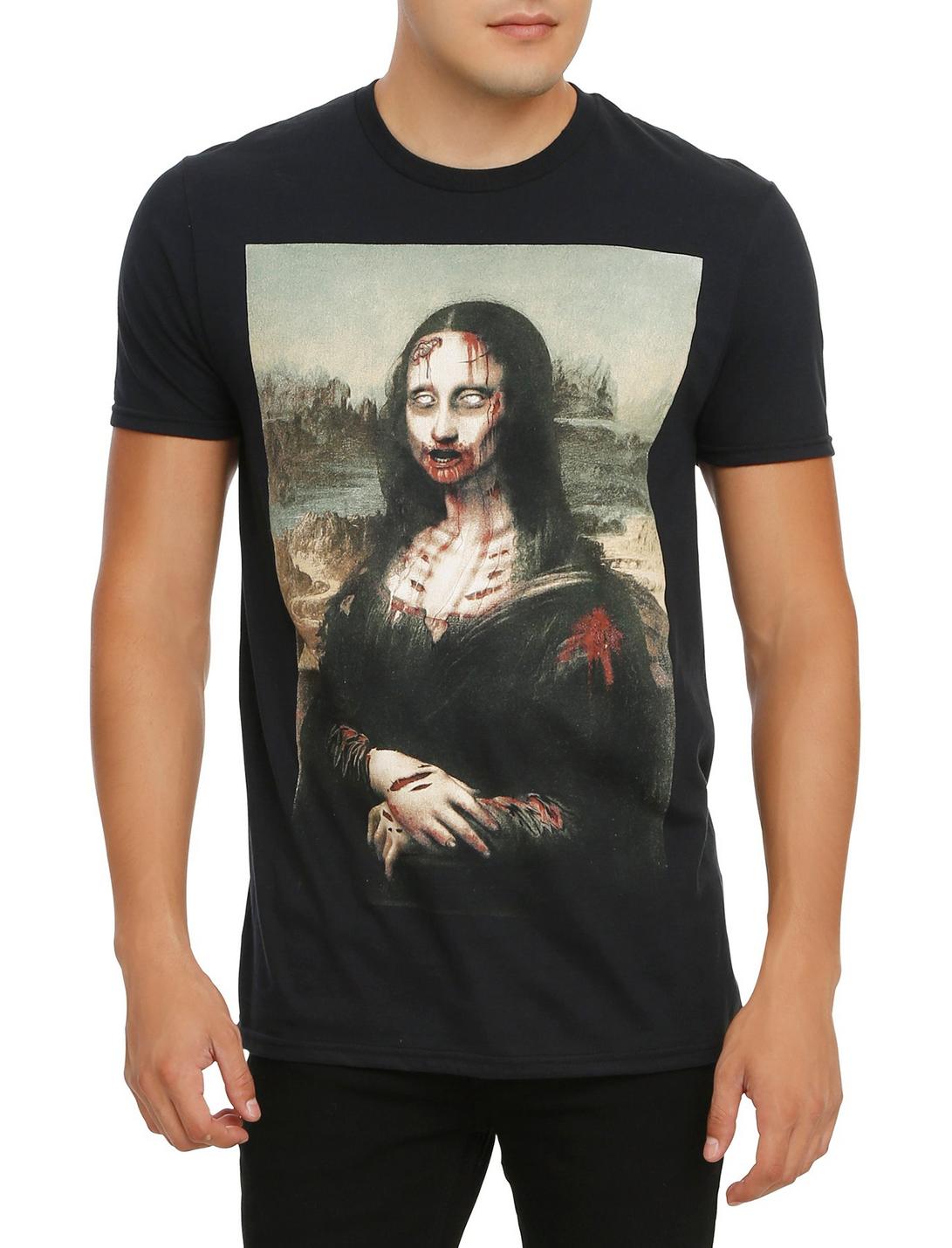 Zombie Mona Lisa T-Shirt, BLACK, hi-res