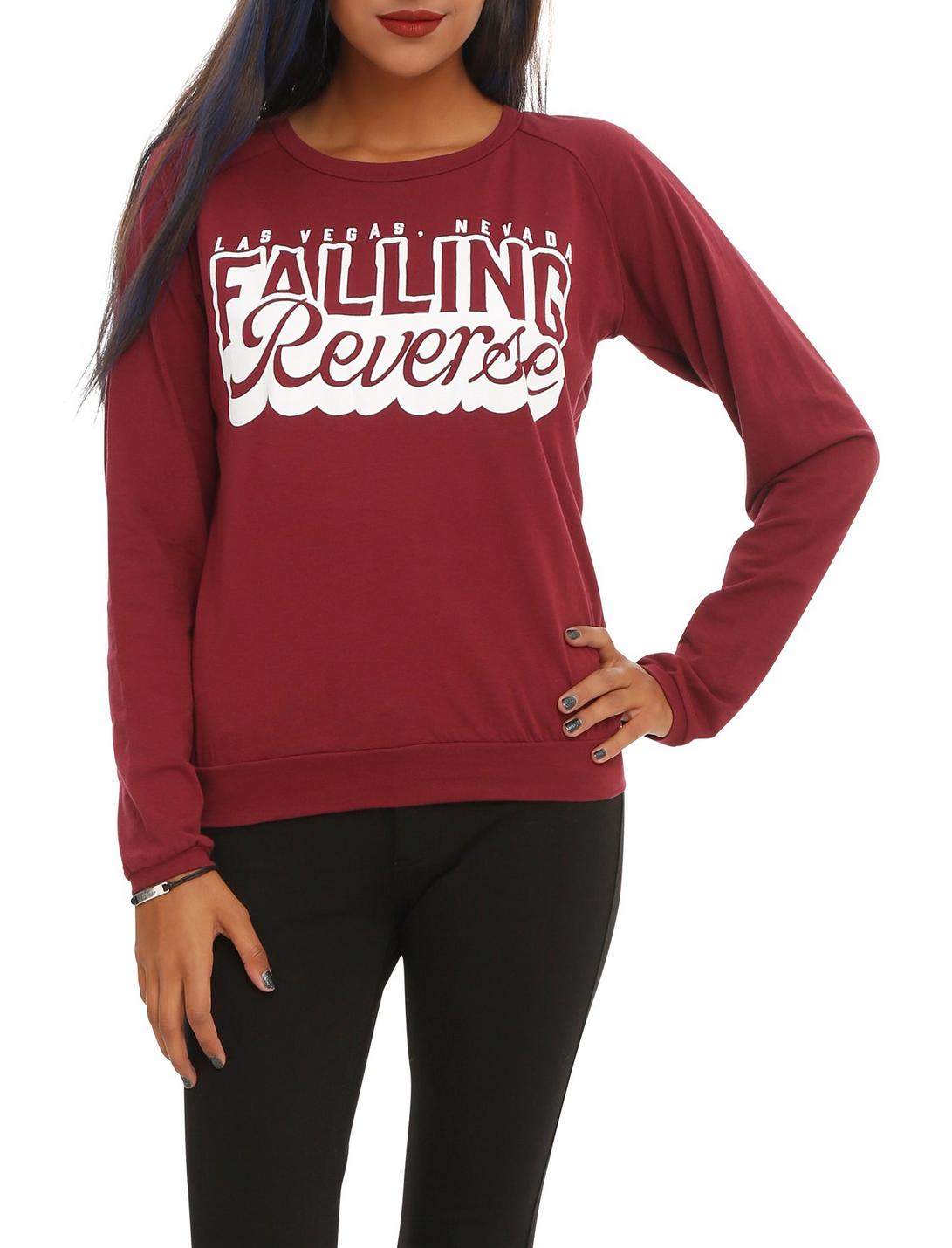 Falling In Reverse Athletic Logo Girls Pullover Top, BLACK, hi-res