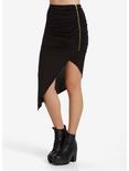 Asymmetrical Zipper Skirt, BLACK, hi-res