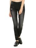 LOVEsick Black Paint Splatter Skinny Jeans, BLACK, hi-res