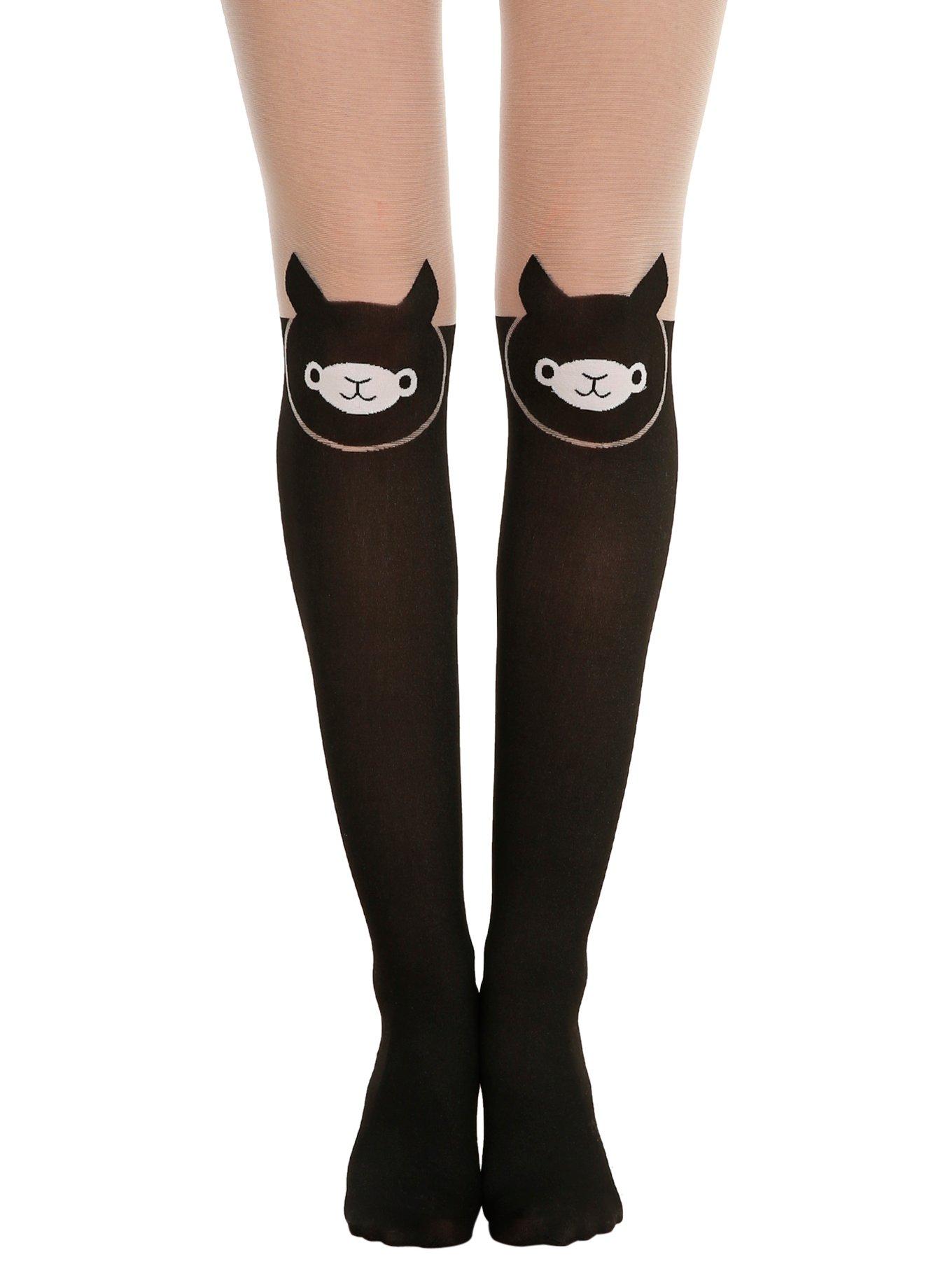 LOVEsick Alpaca Faux Thigh High Tights, BLACK, hi-res