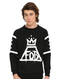 Fall Out Boy Crown Logo Hockey Crewneck Pullover, BLACK, hi-res