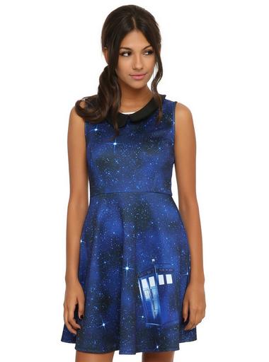 galaxy skater dress hot topic Doctor Who Galaxy TARDIS Dress
