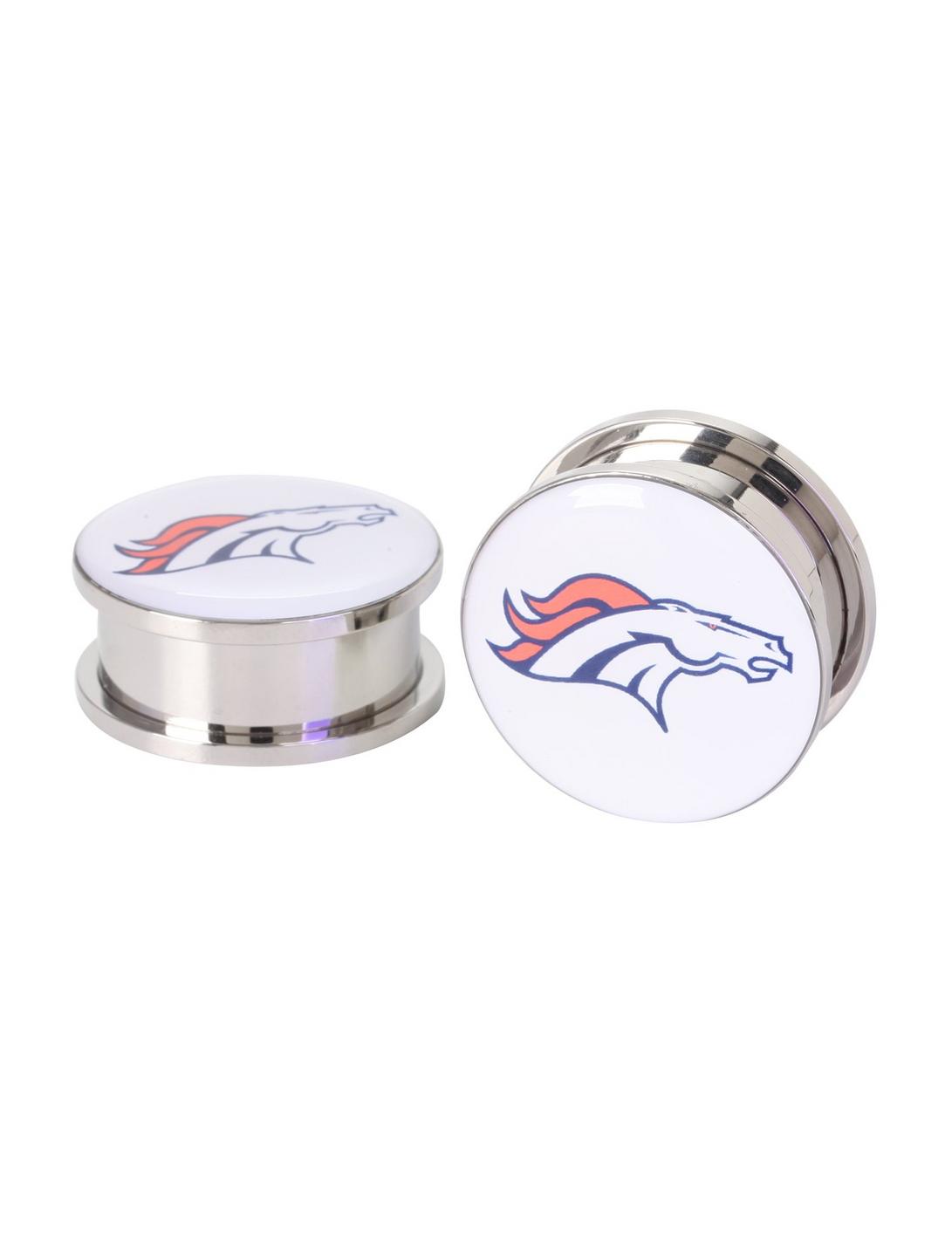 NFL Denver Broncos Steel Spool Plug 2 Pack, BLACK, hi-res