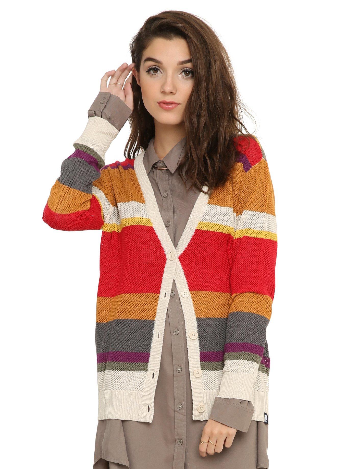 Doctor Who Fourth Doctor Striped Girls Cardigan, MULTI, hi-res