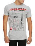 Star Wars: The Force Awakens T-70 X-Wing Schematics T-Shirt, , hi-res