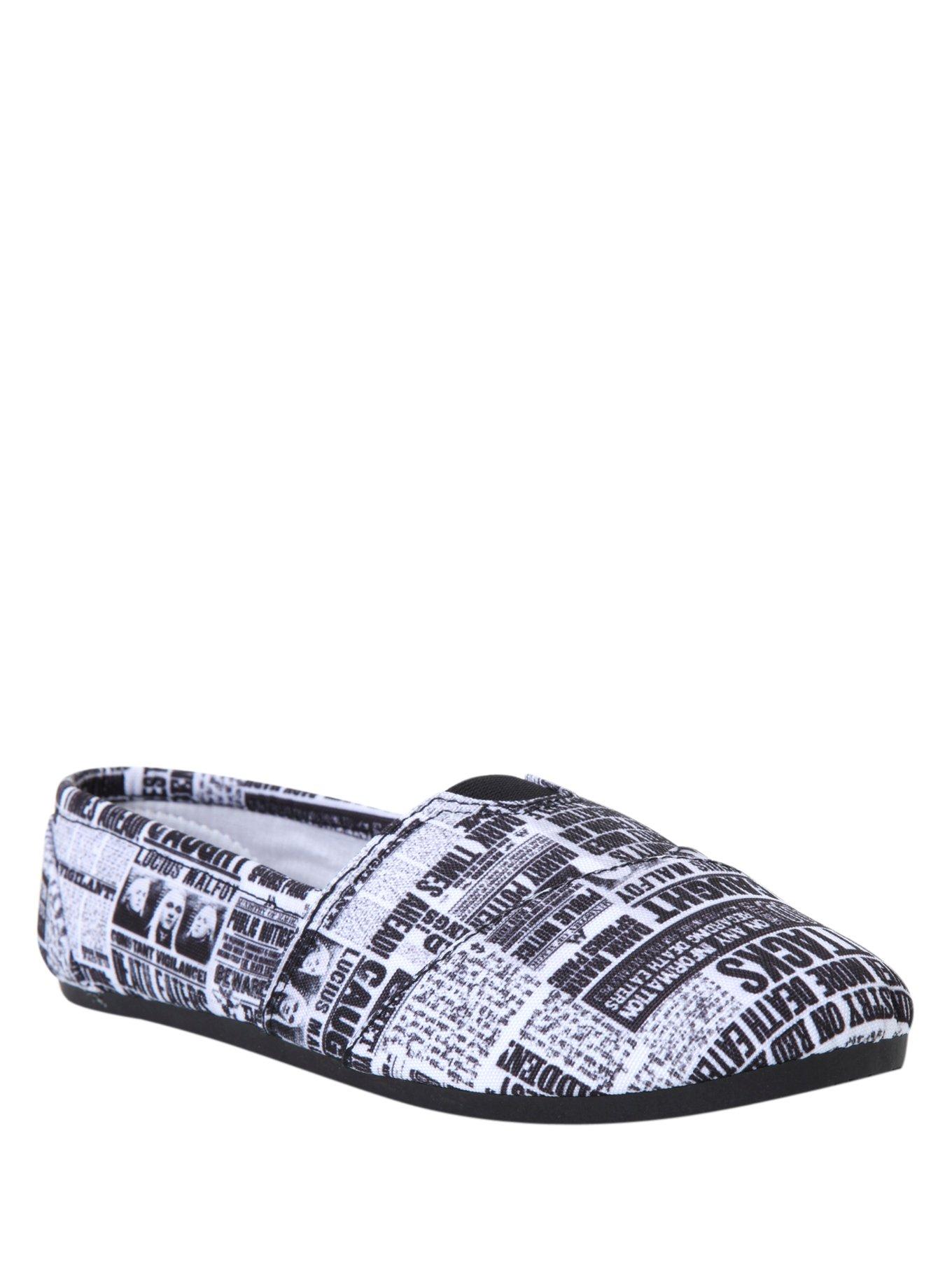 Harry Potter Newspaper Slip-On Shoe, BLACK, hi-res