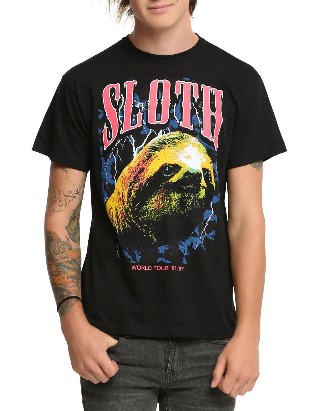Sloth World Tour T-Shirt, BLACK, hi-res