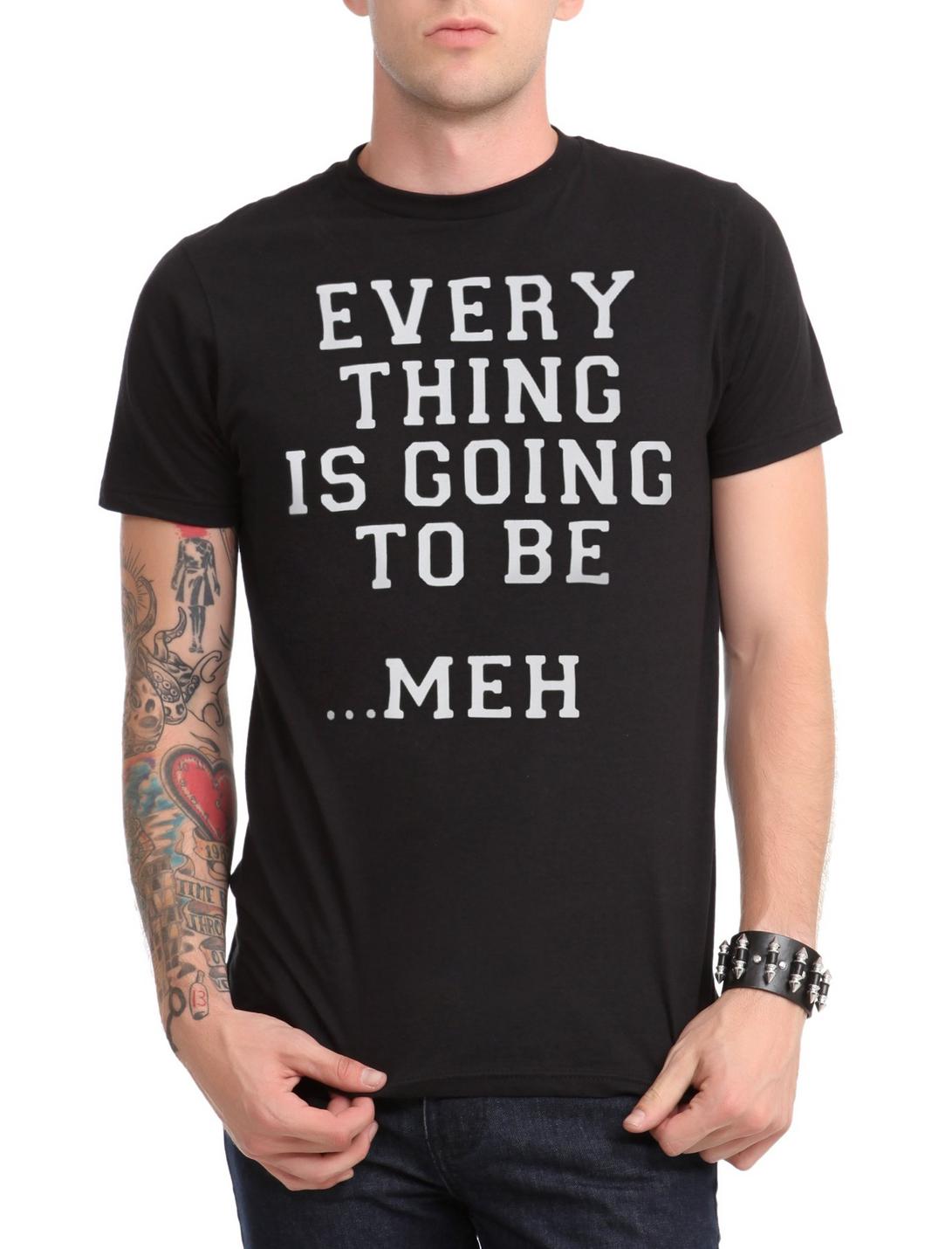 Everything Meh T-Shirt, BLACK, hi-res