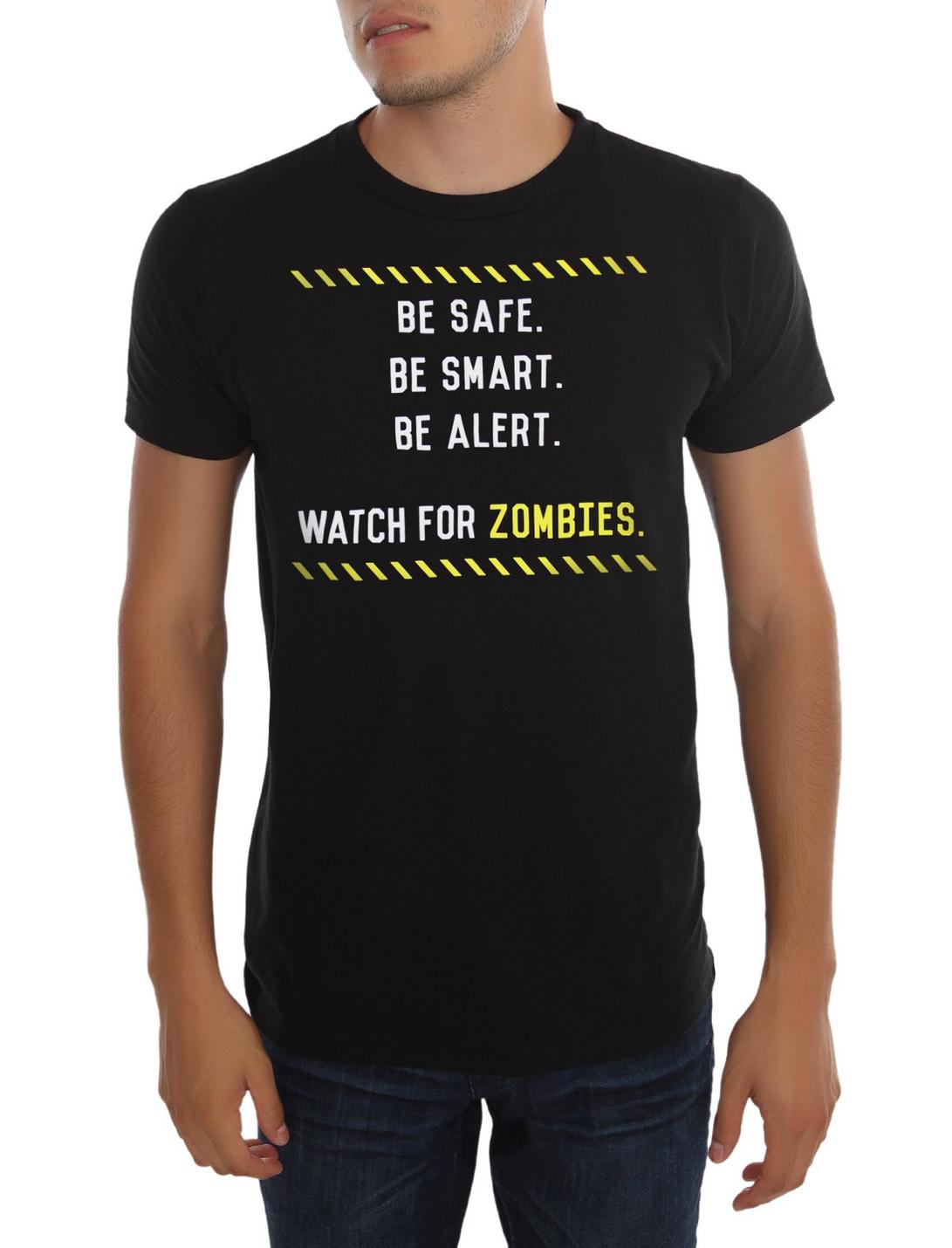 Watch For Zombies T-Shirt, BLACK, hi-res