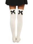 Cream Bow Over-The-Knee Socks, , hi-res