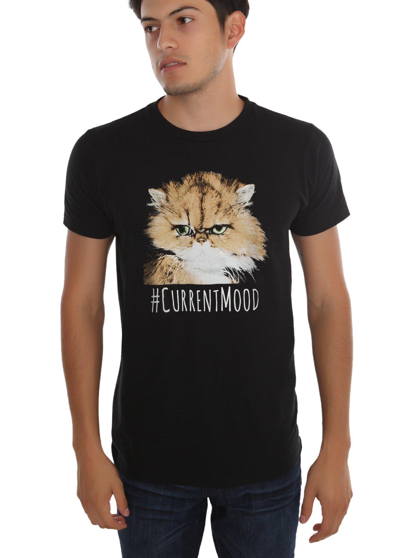 Current Mood Cat T-Shirt, BLACK, hi-res