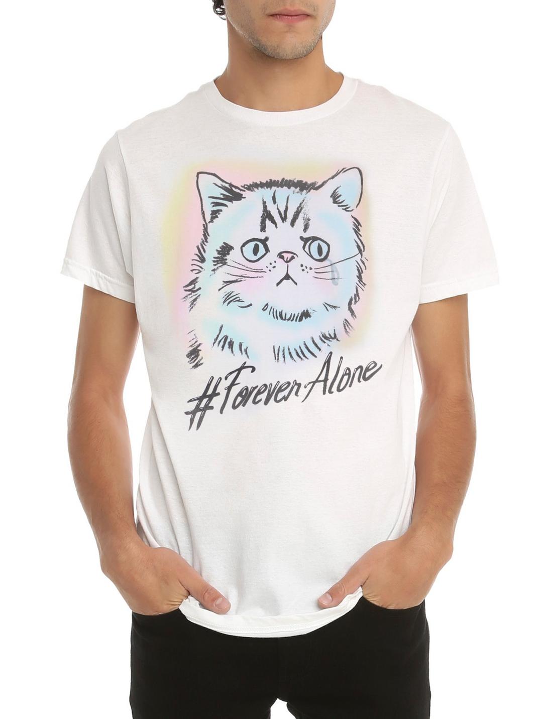 Forever Alone Cat Sketch T-Shirt, , hi-res