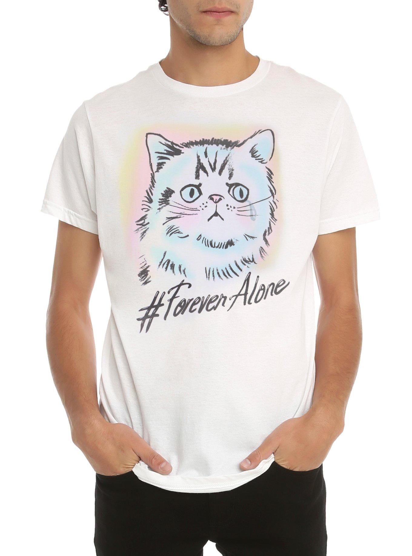 Forever Alone Cat Sketch T-Shirt, , hi-res