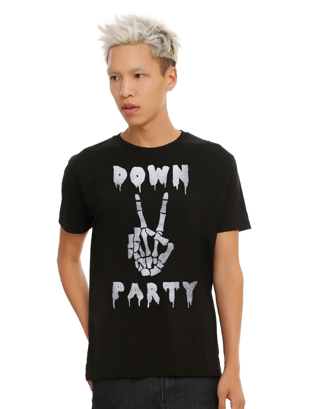 Down 2 Party Skeleton Hand T-Shirt, BLACK, hi-res