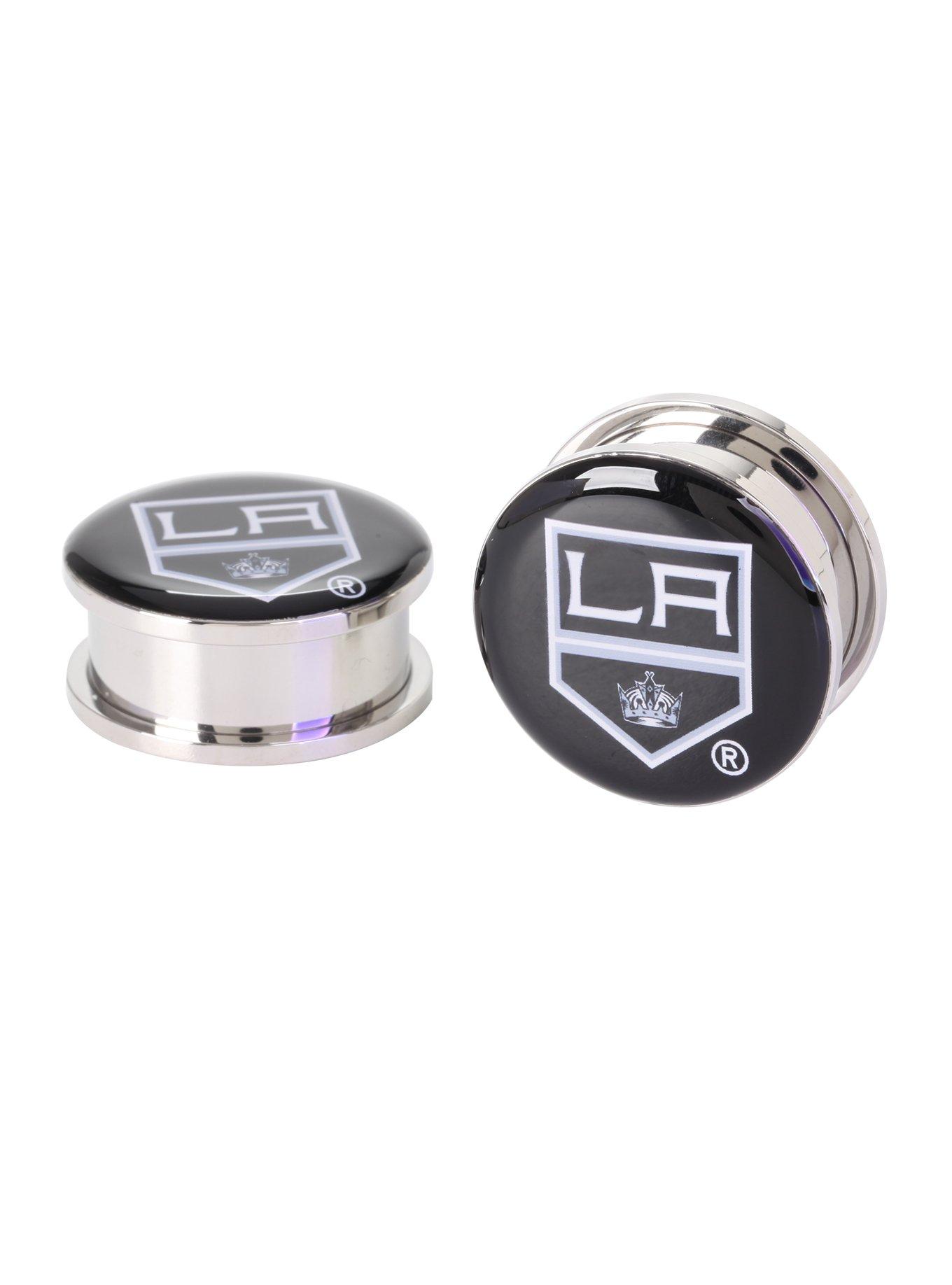 NHL Los Angeles Kings Steel Spool Plug 2 Pack, BLACK, hi-res