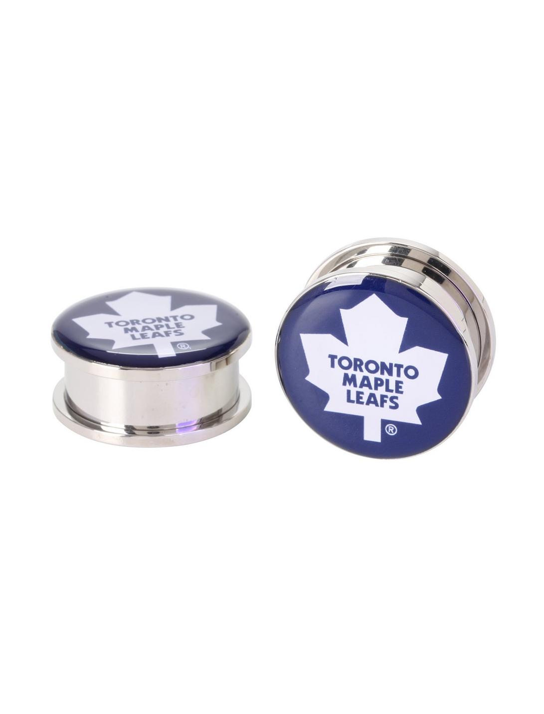 NHL Toronto Maple Leafs Steel Spool Plug 2 Pack, BLACK, hi-res