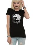 Unicorn Yin Yang Girls T-Shirt, BLACK, hi-res