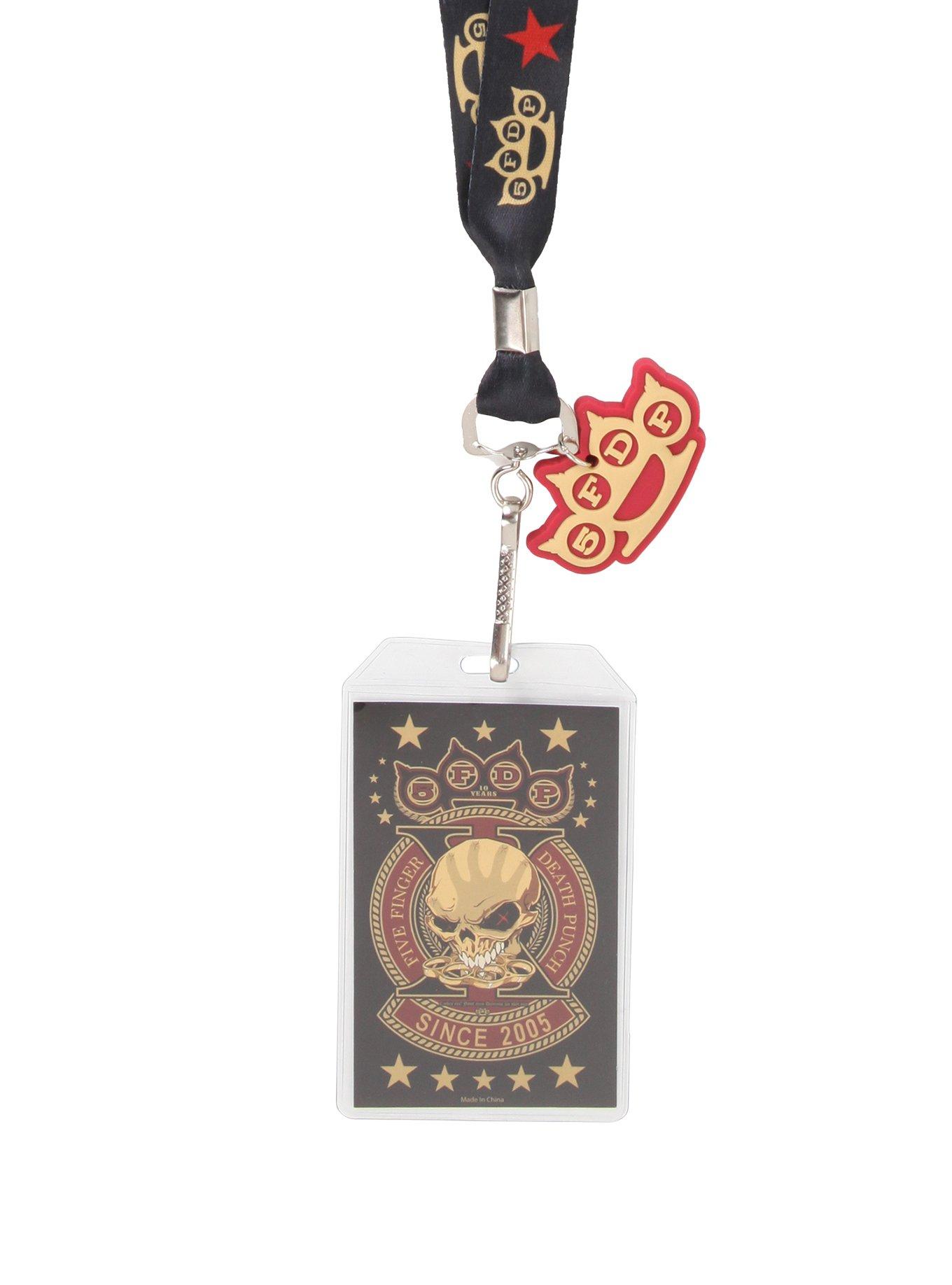 Five Finger Death Punch Brass Knuckles Lanyard, , hi-res