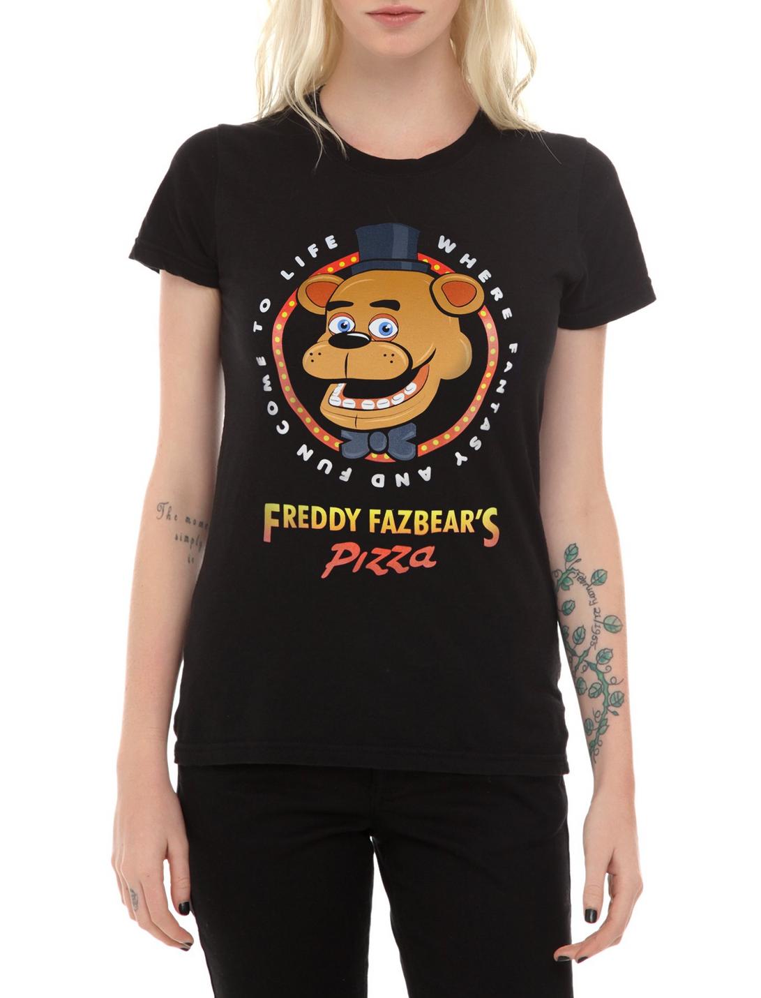 Five Nights At Freddy's Freddy Fazbear's Pizza Girls T-Shirt, BLACK, hi-res