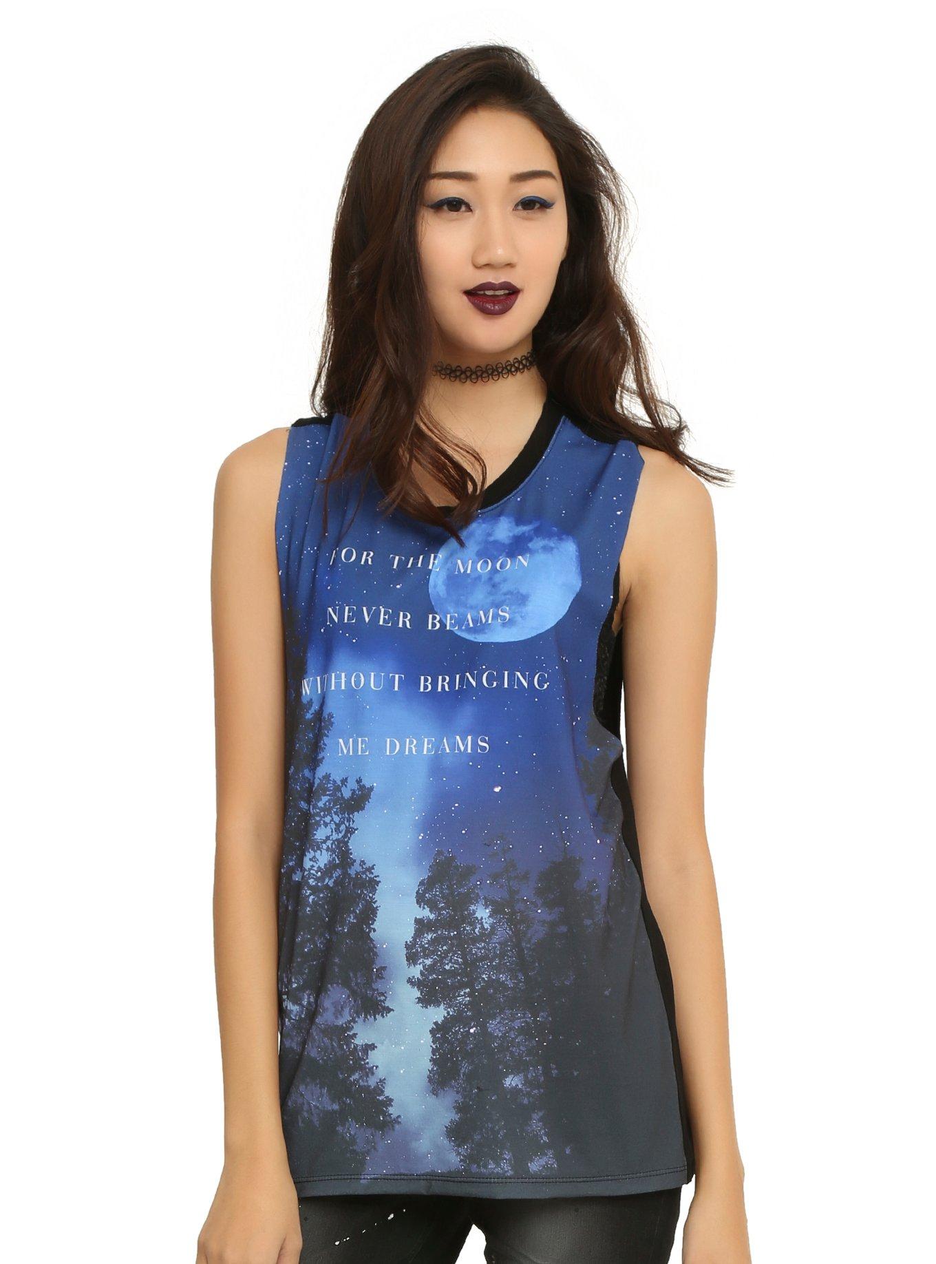 Moon Beams Dreams Girls Muscle Top, BLACK, hi-res