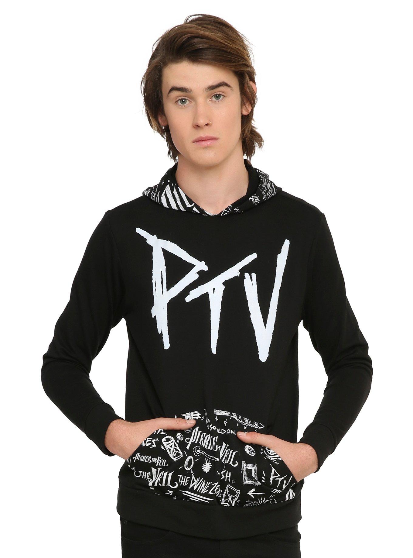 Pierce The Veil PTV Doodles Hoodie, BLACK, hi-res