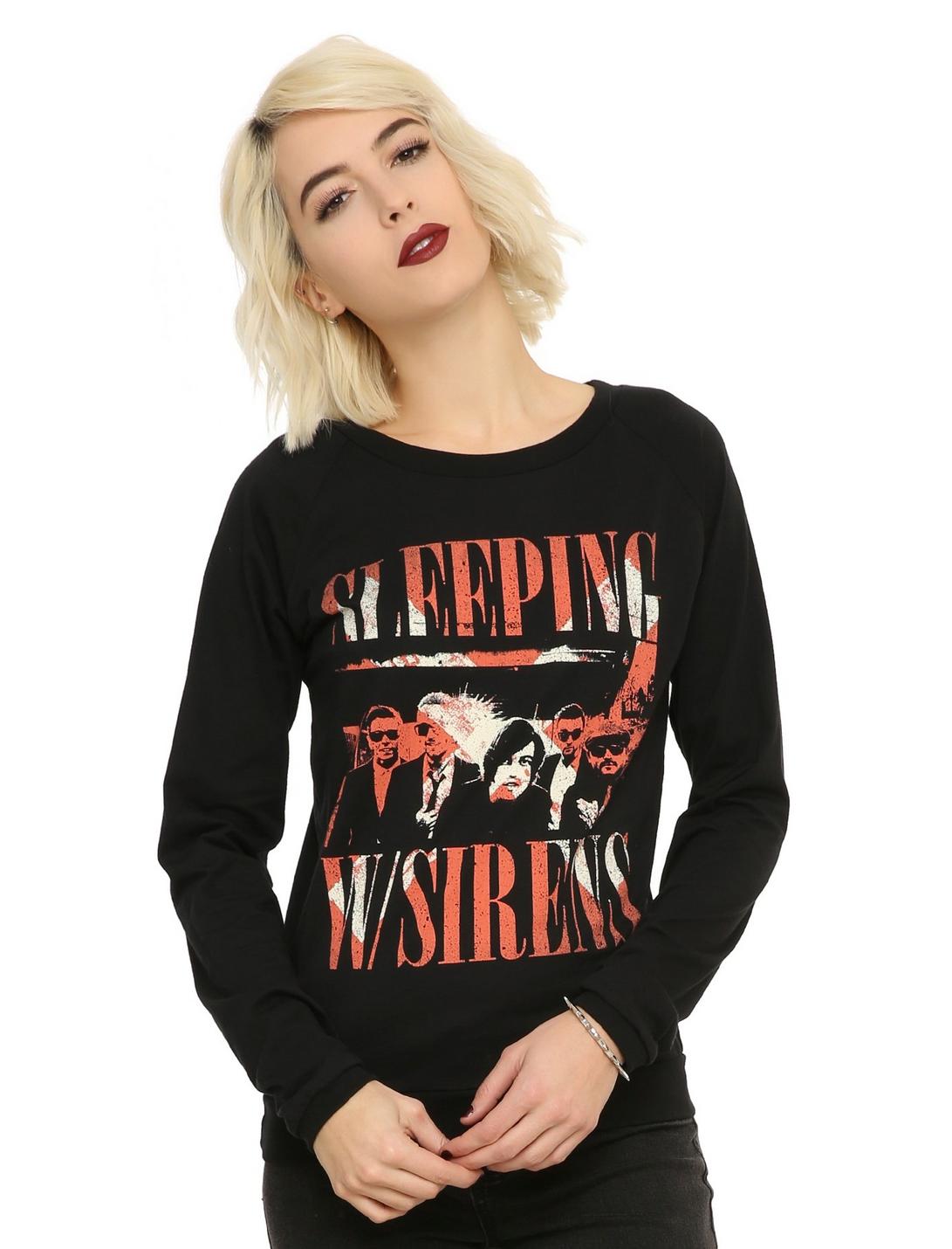 Sleeping With Sirens Gangsters Girls Pullover Top, BLACK, hi-res