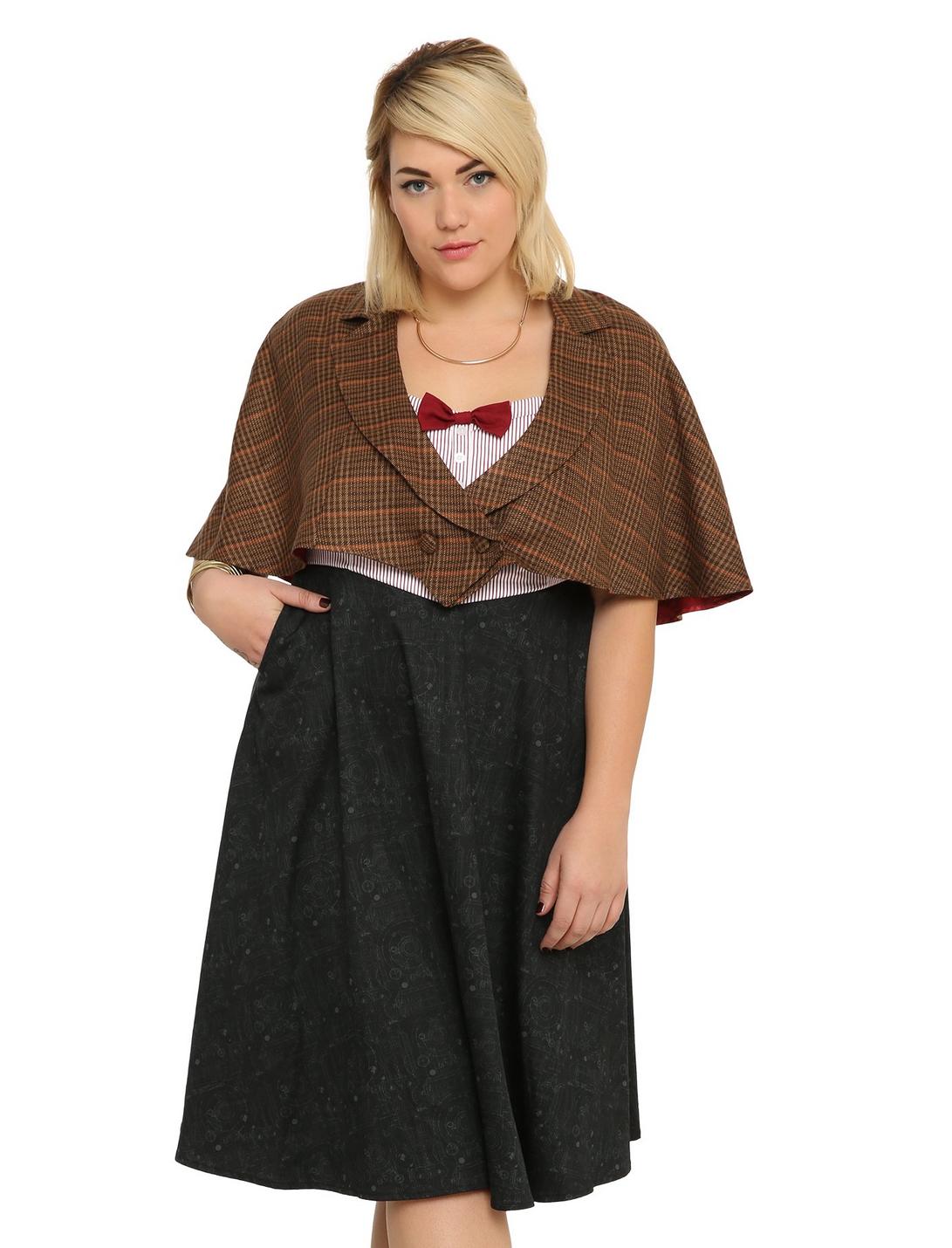 Doctor Who Eleventh Doctor Capelet Plus Size, BROWN, hi-res