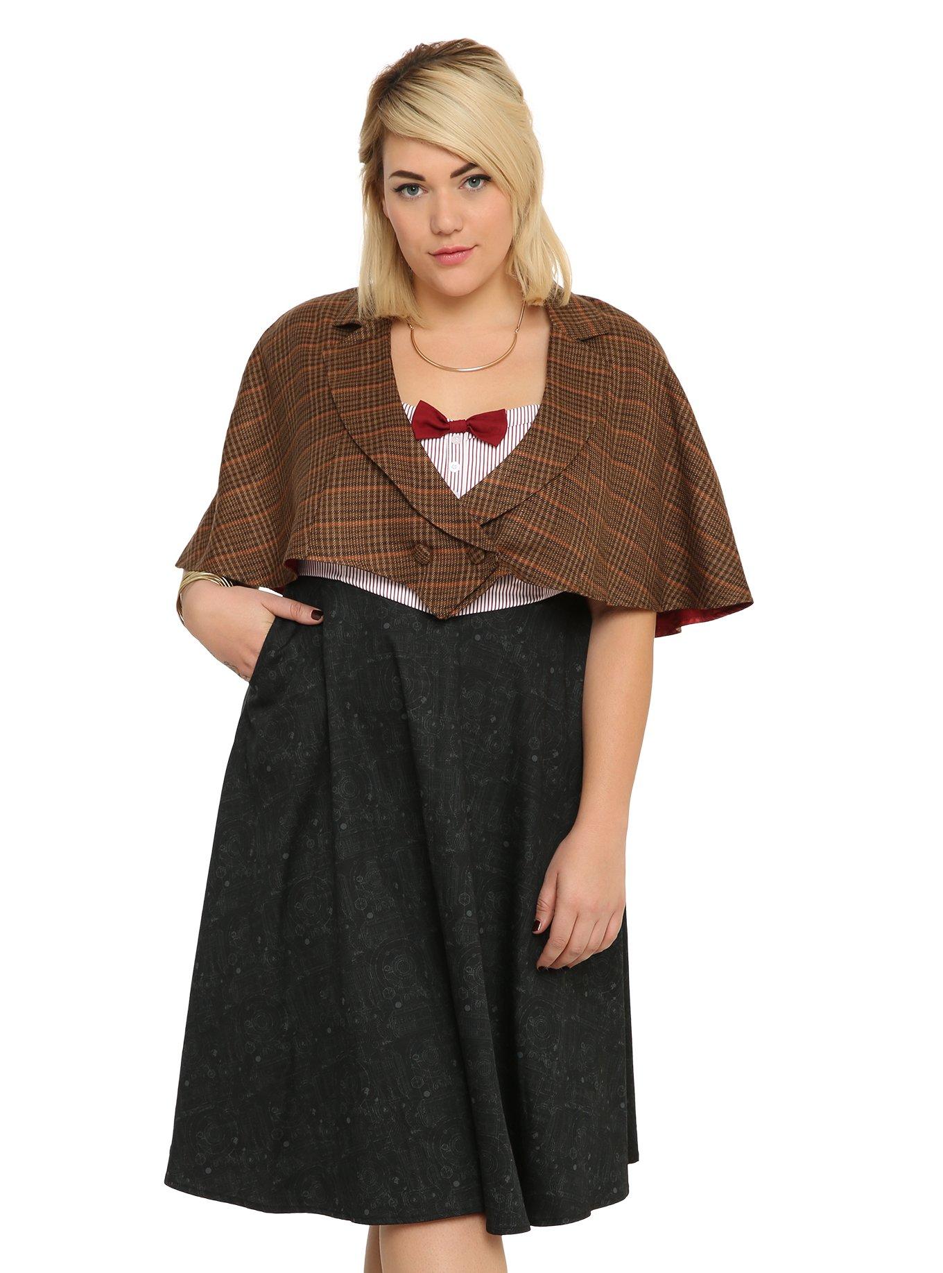 Doctor Who Eleventh Doctor Capelet Plus Size, BROWN, hi-res