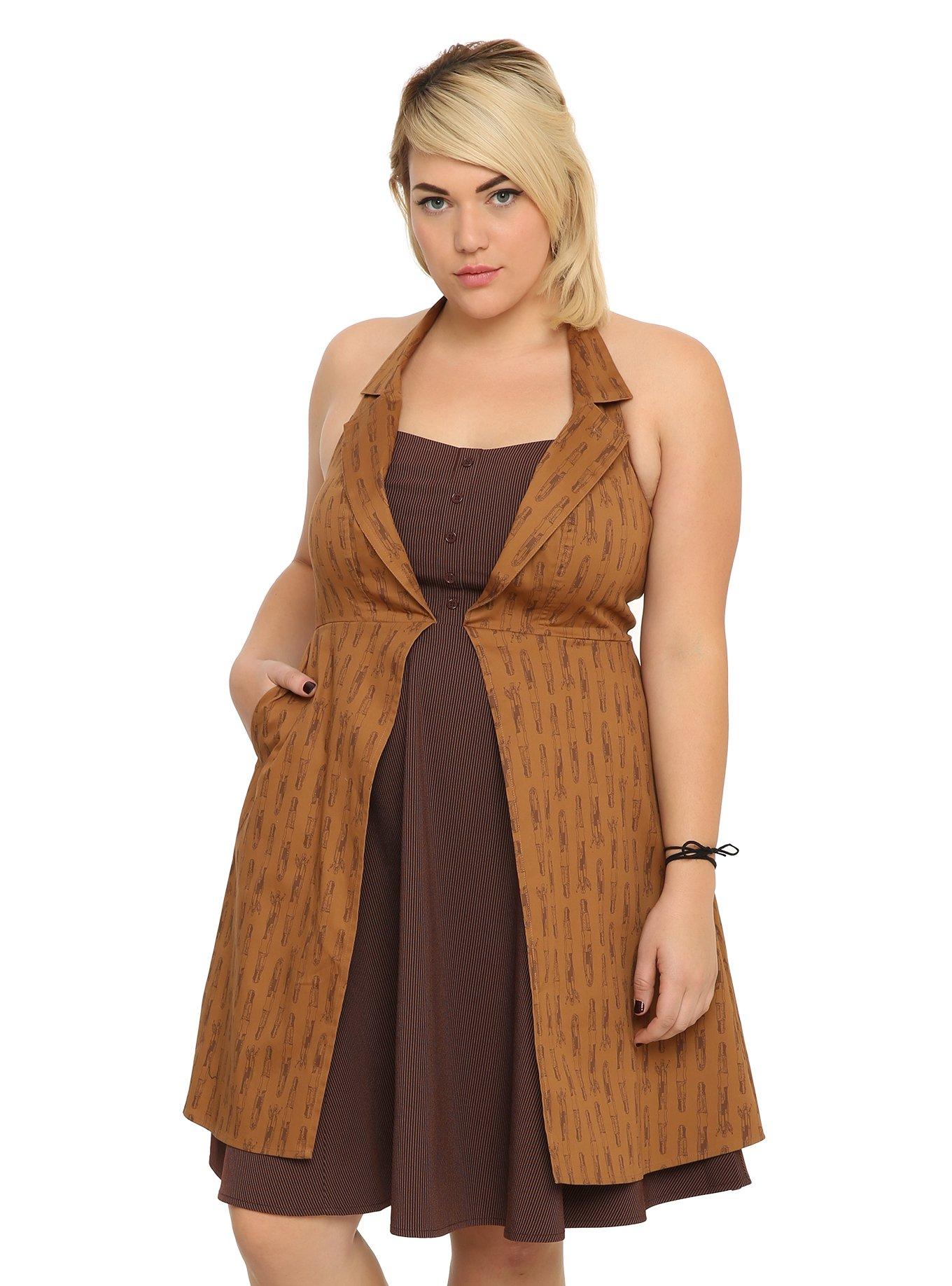 Doctor Who Regeneration Dress Plus Size, BROWN, hi-res