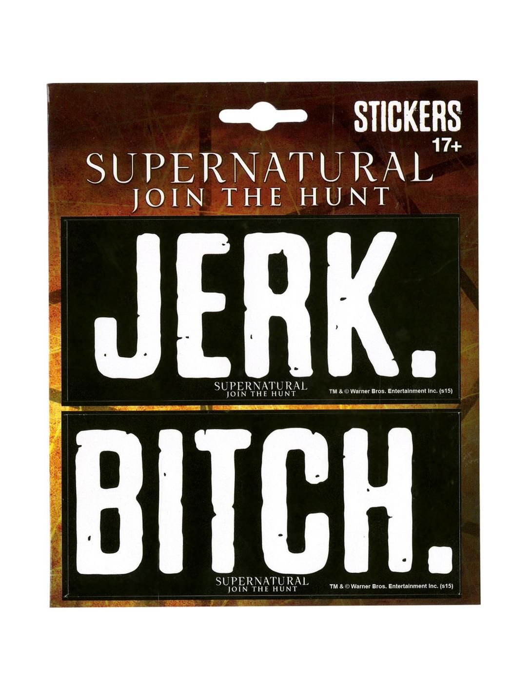 Supernatural Jerk Bitch Sticker Set, , hi-res