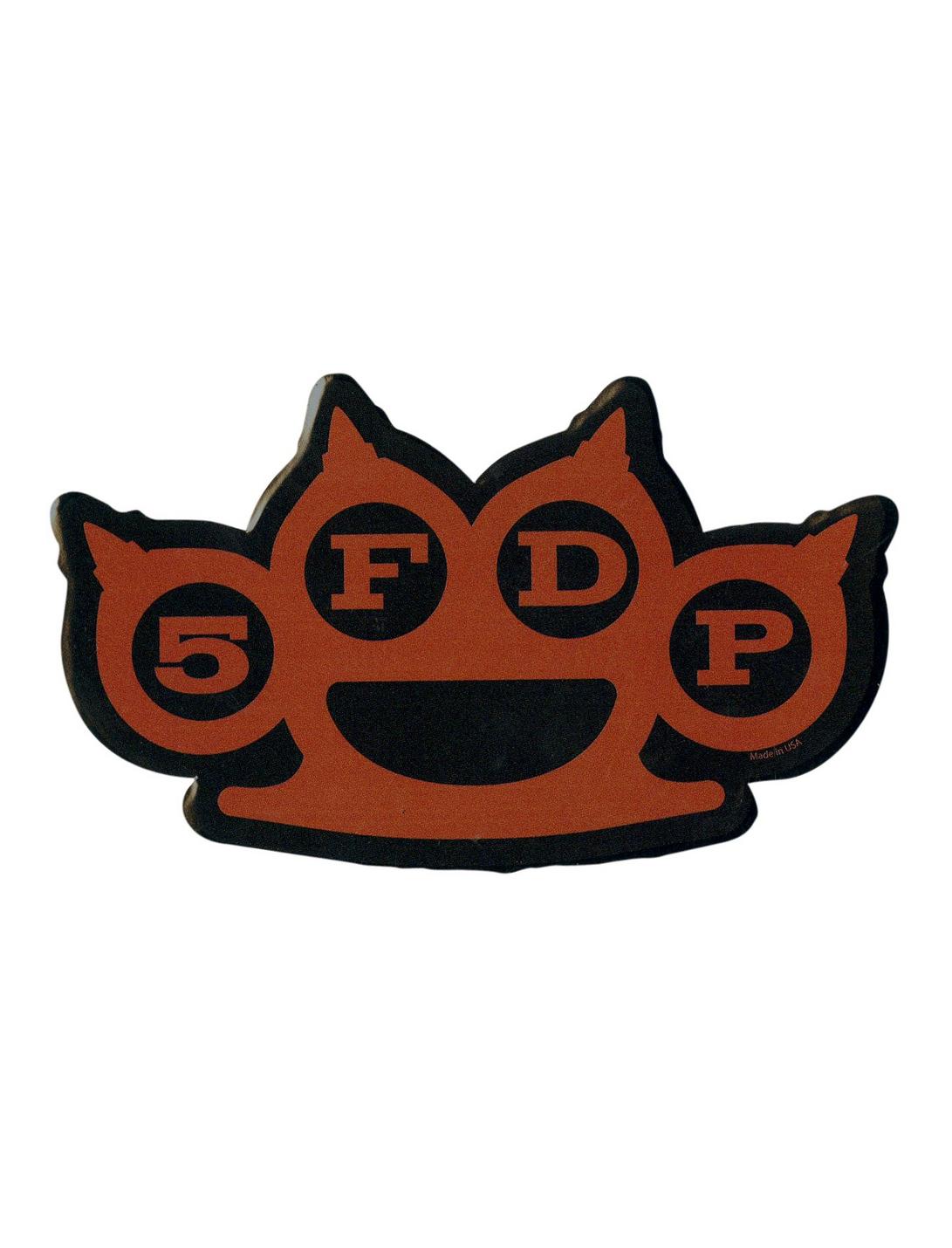 Five Finger Death Punch Brass Knuckles Logo Sticker, , hi-res