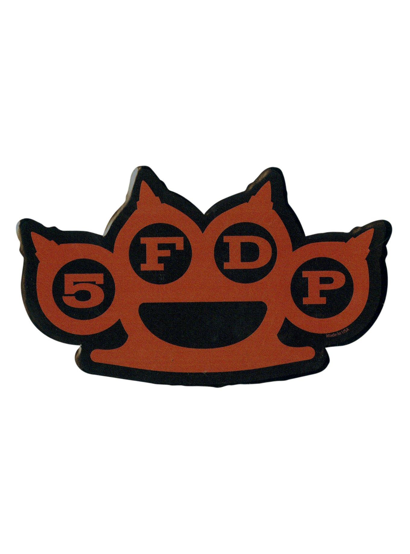 Five Finger Death Punch Brass Knuckles Logo Sticker, , hi-res