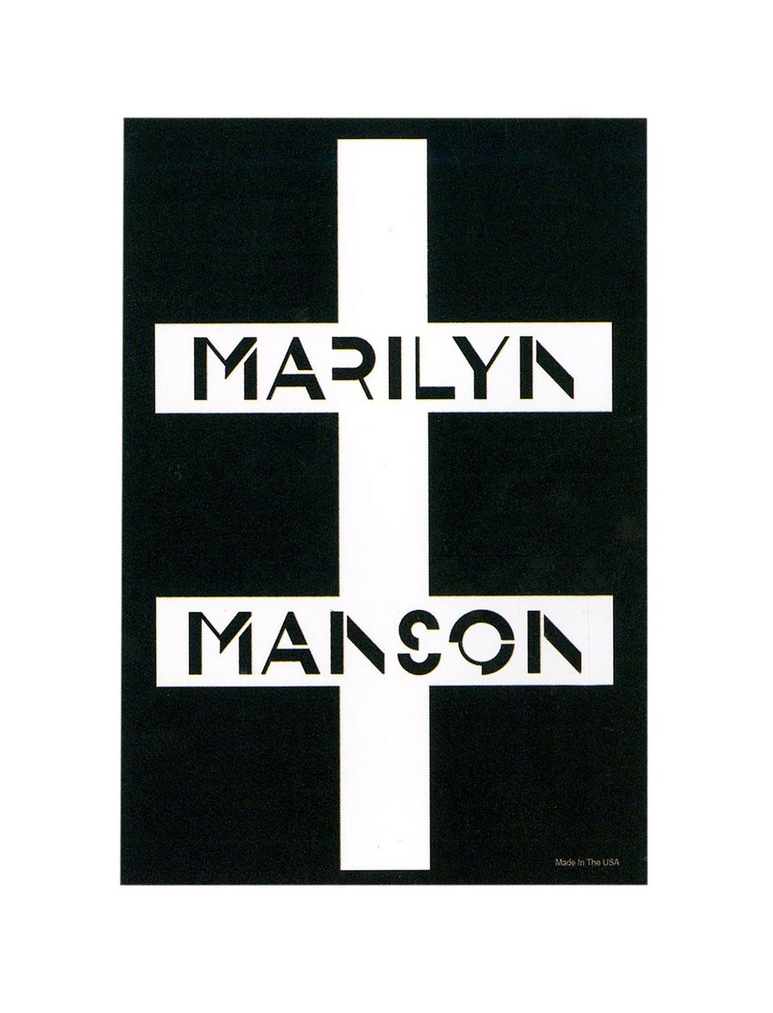 Marilyn Manson Cross Logo Sticker, , hi-res