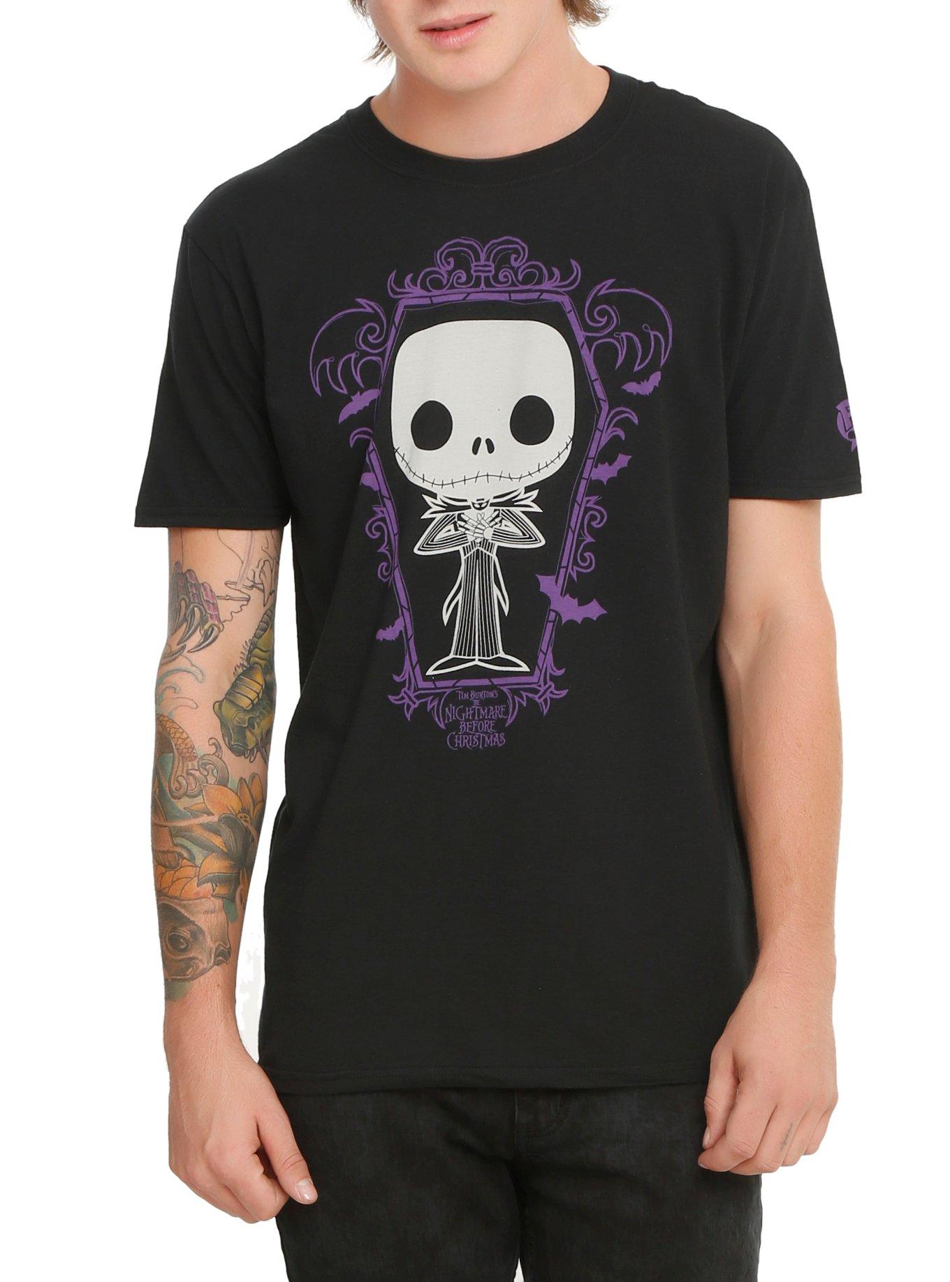 Funko The Nightmare Before Christmas Pop! Jack Skellington T-Shirt Hot Topic Exclusive, BLACK, hi-res