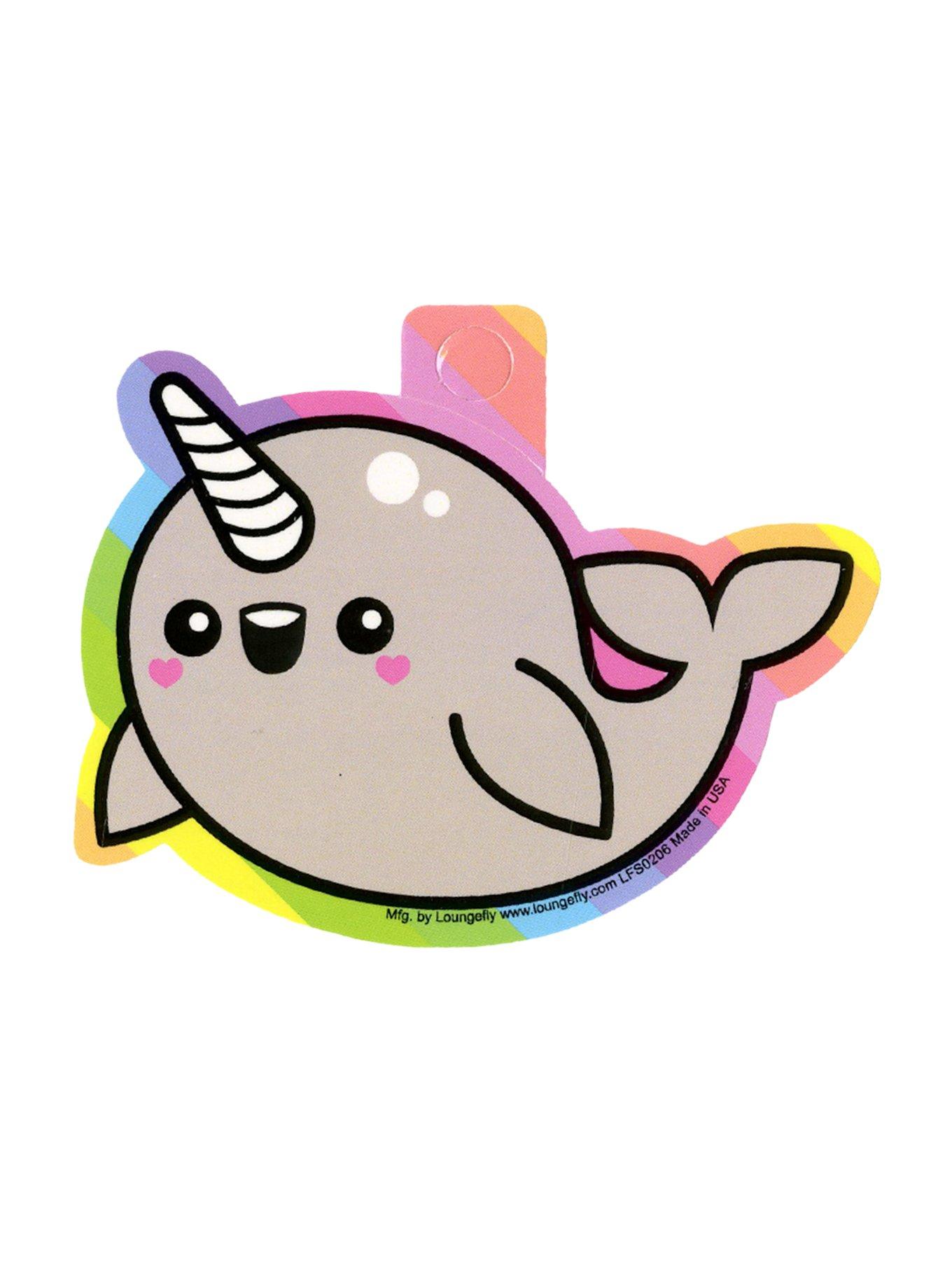Loungefly Rainbow Narwhal Sticker, , hi-res