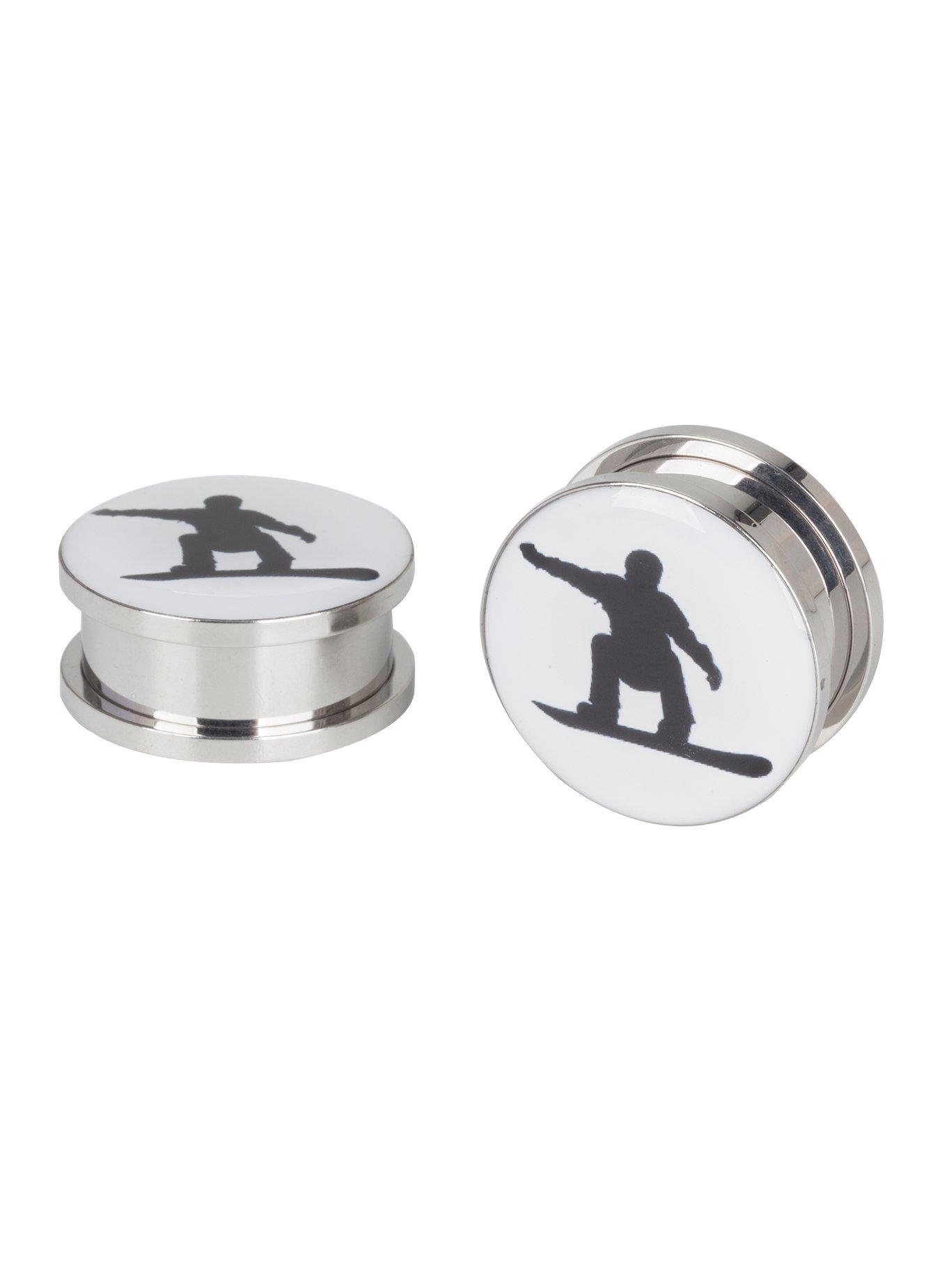 Steel Snowboarder Spool Plug 2 Pack, BLACK, hi-res