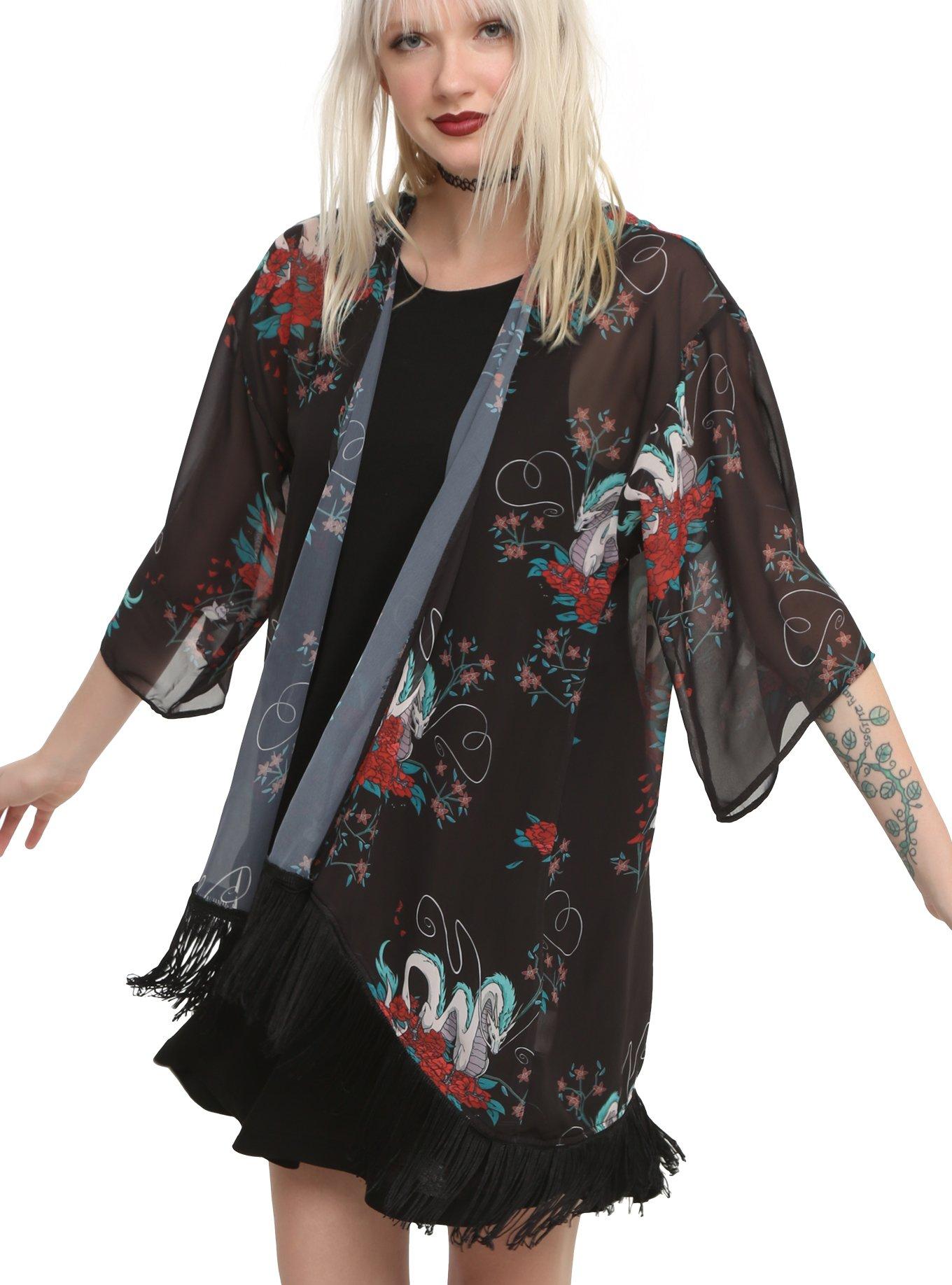 Studio Ghibli Her Universe Spirited Away Haku Kimono, BLACK, hi-res