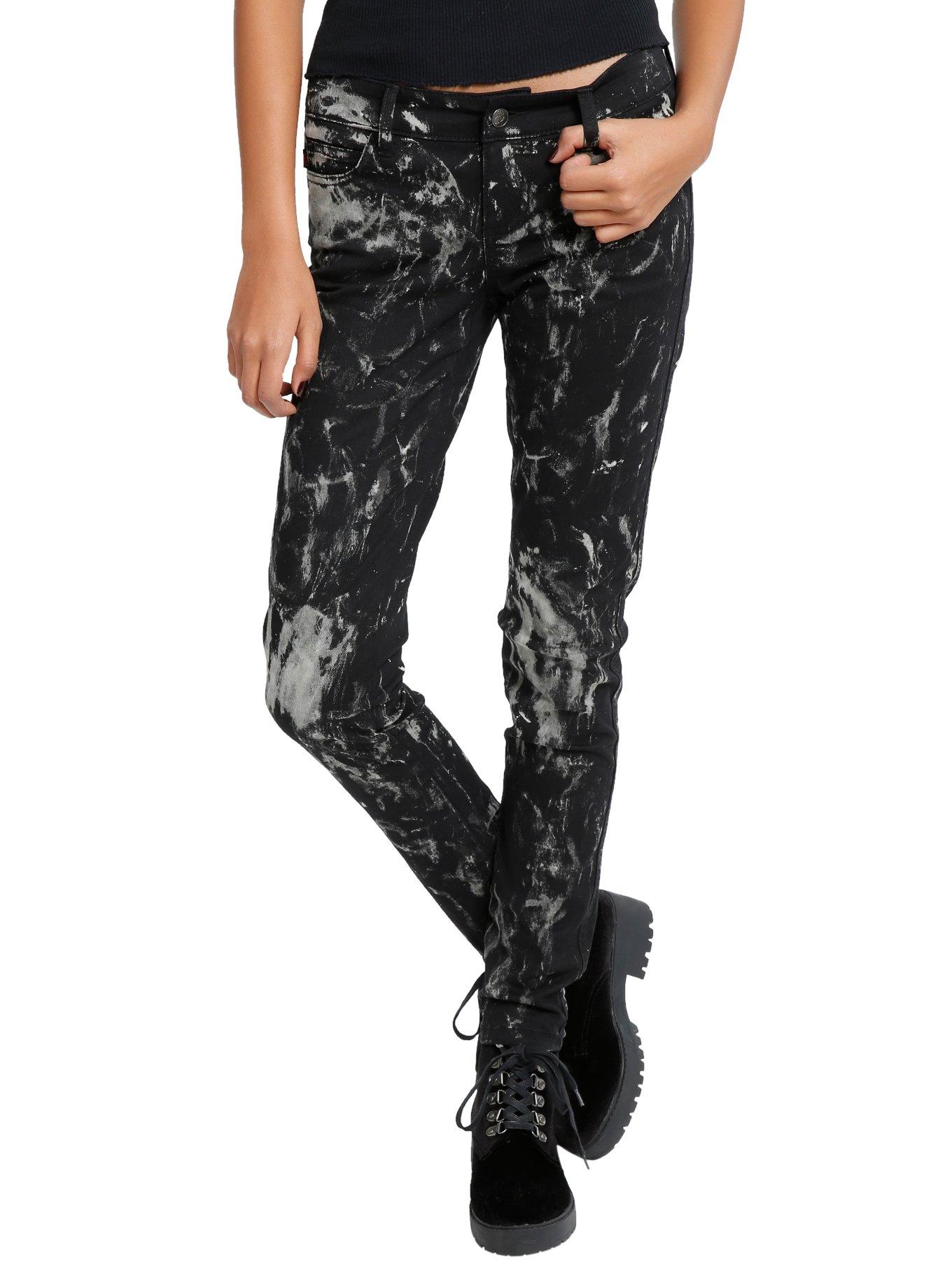 Royal Bones By Tripp Bleach Splatter Skinny Jeans, BLACK, hi-res