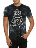 Fall Out Boy Crown Logo Tie-Dye T-Shirt, BLACK, hi-res