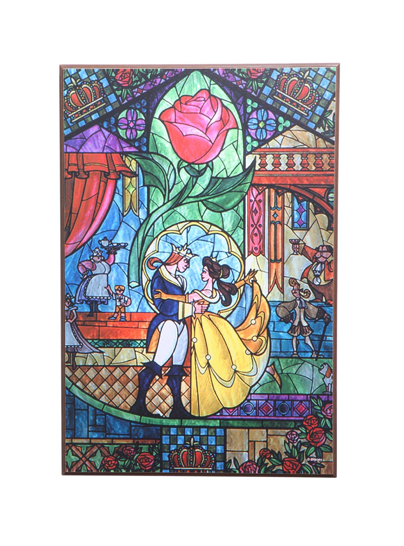 beauty and the beast stained glass window coloring book