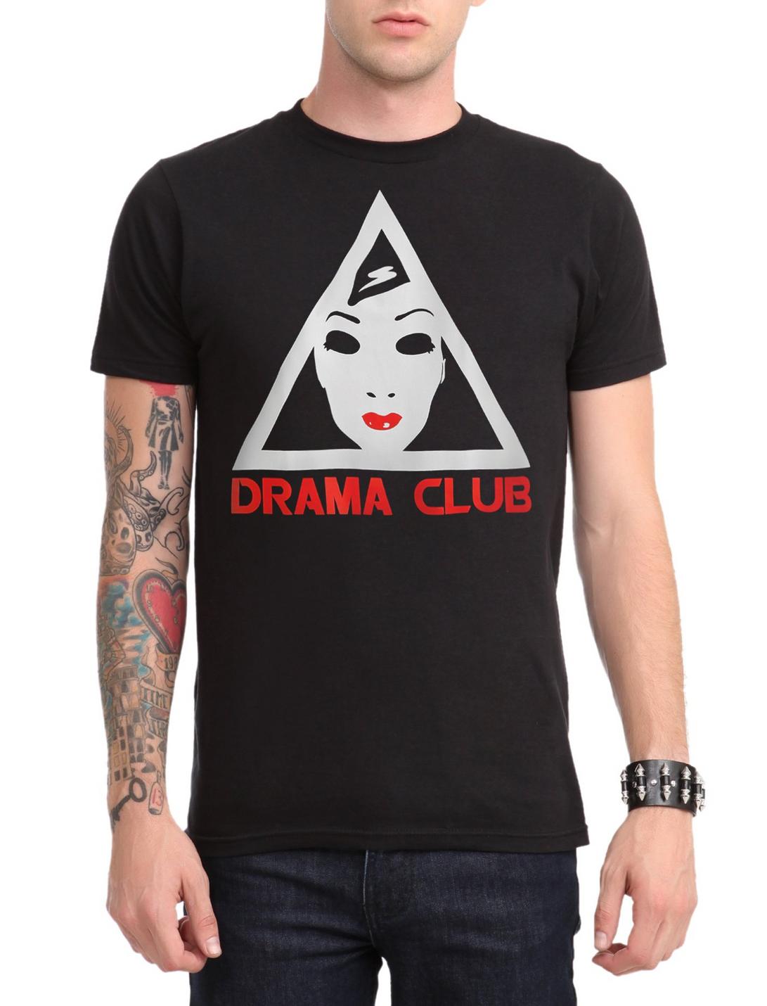 Drama Club Mask Logo T-Shirt, BLACK, hi-res