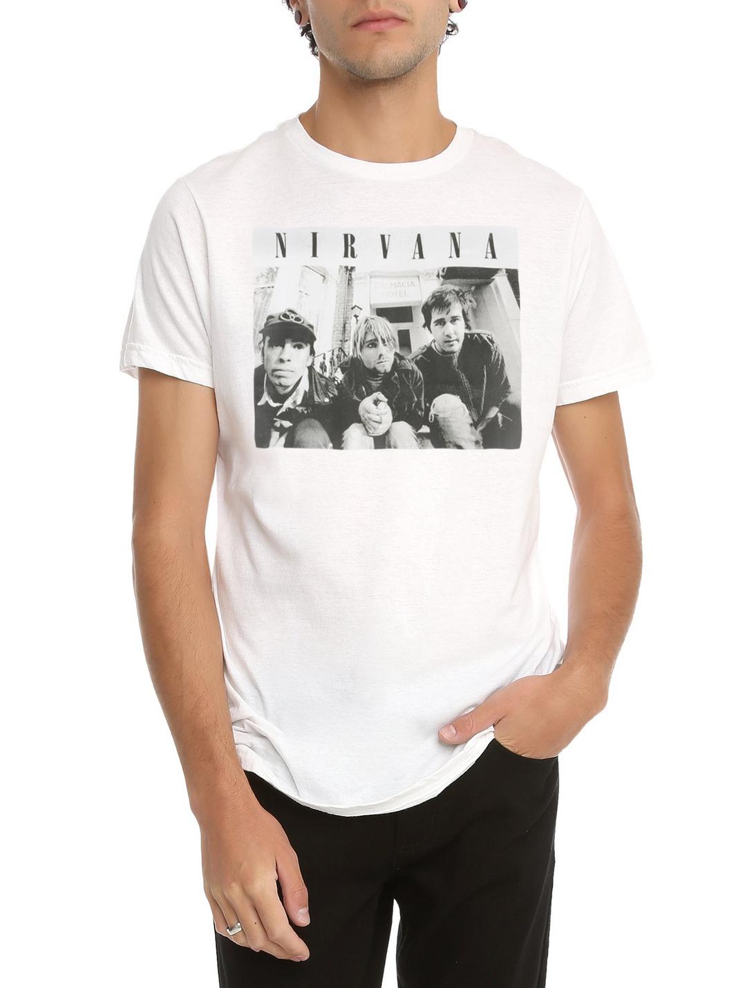 Nirvana Stoop Photo T-Shirt, WHITE, hi-res