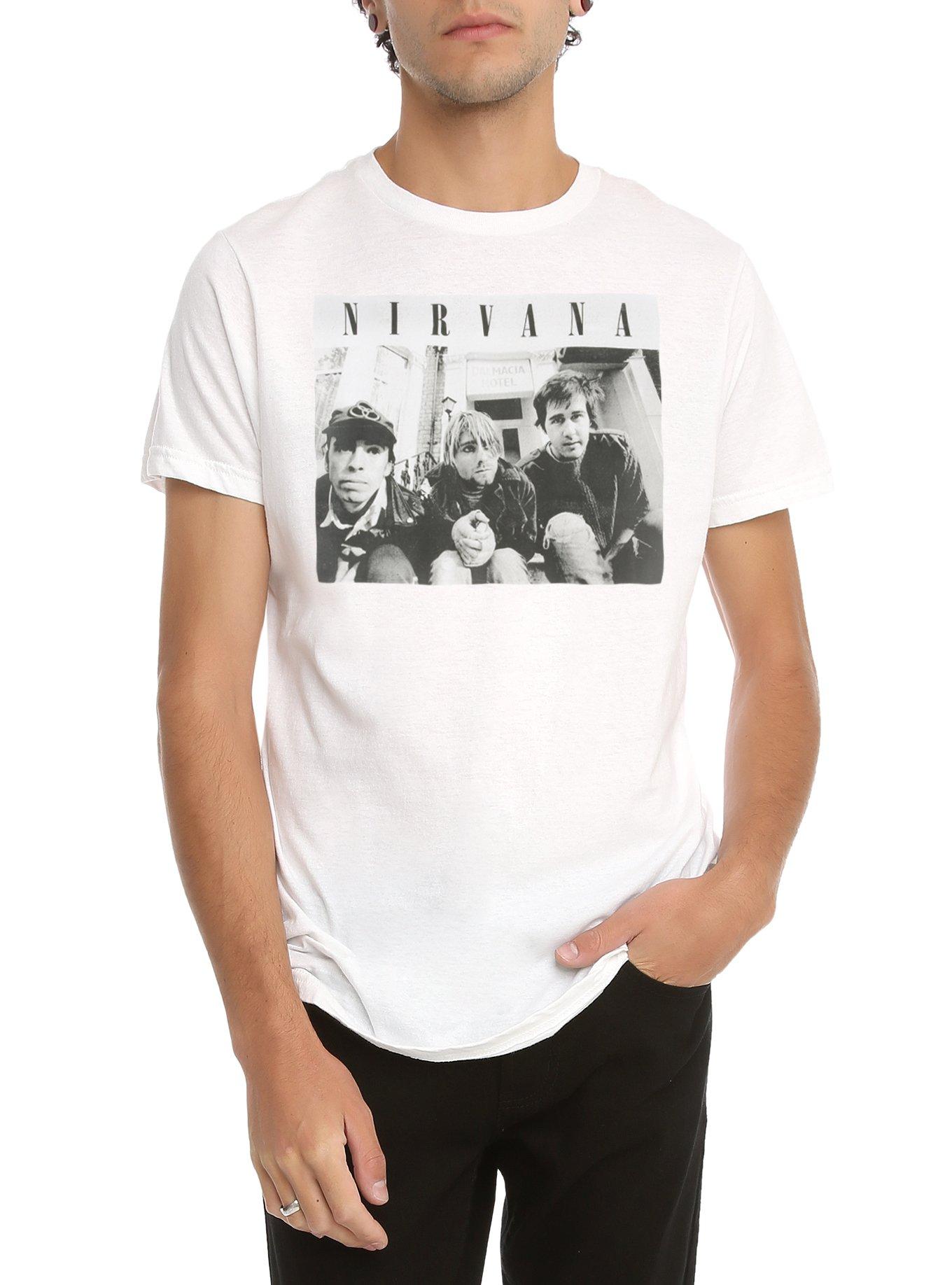 Nirvana Stoop Photo T-Shirt, WHITE, hi-res