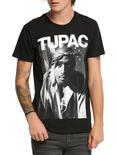 Tupac American Flag T-Shirt, BLACK, hi-res