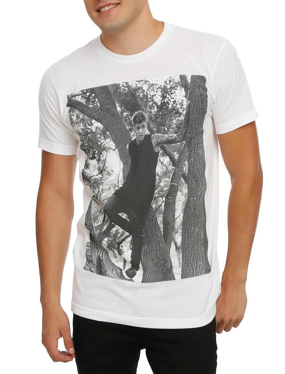 Justin Bieber In A Tree T-Shirt, WHITE, hi-res