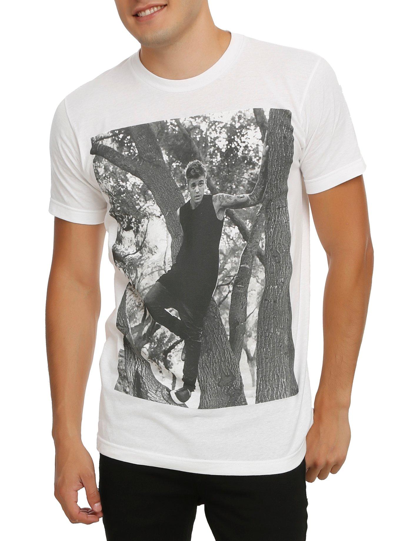 Justin Bieber In A Tree T-Shirt, WHITE, hi-res